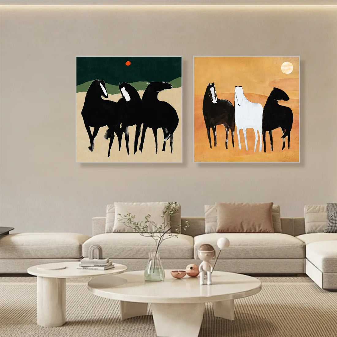Abstract Animal Wall Art Set of 2 #AL139