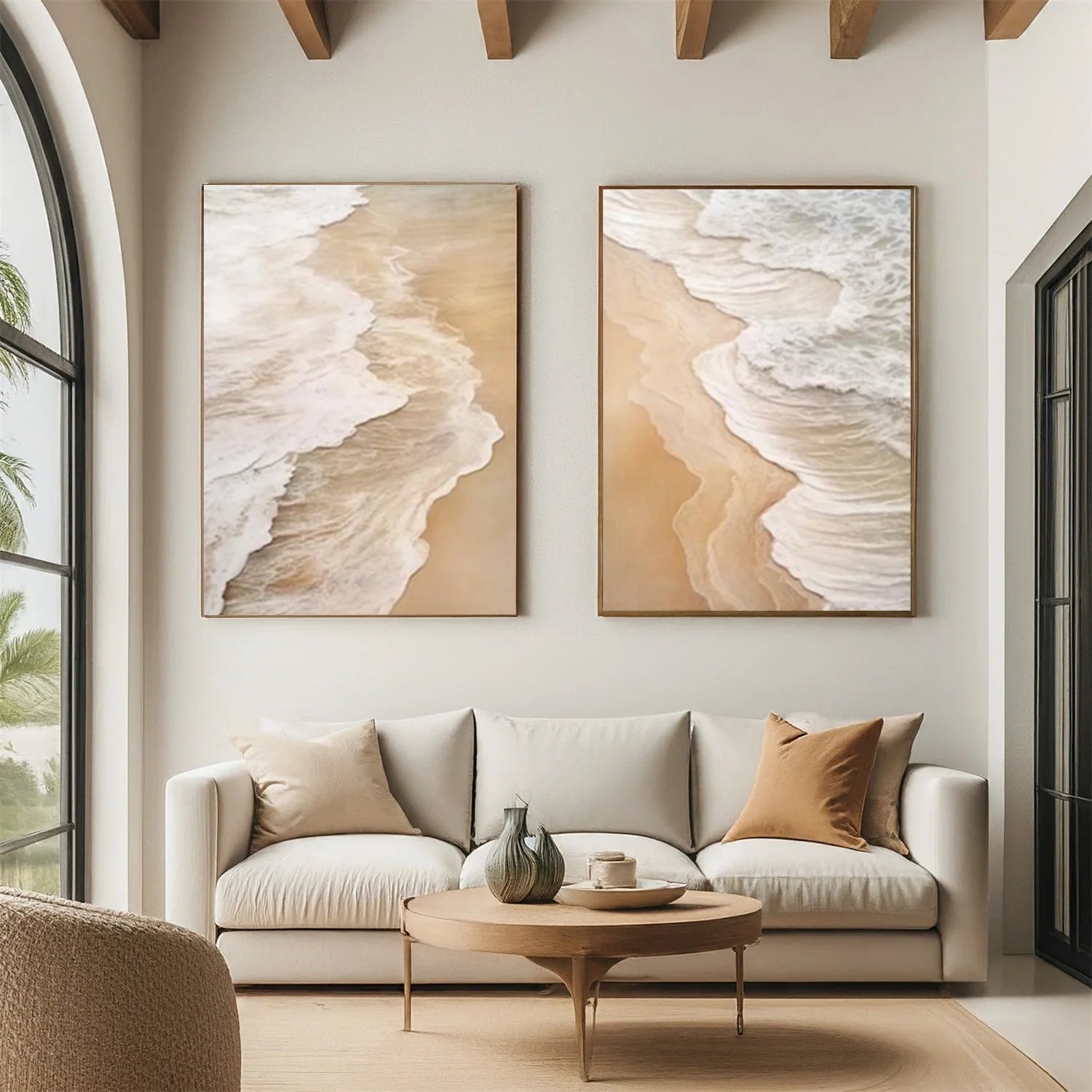 Sea & Sky Abstract Textured Wall Art Set of 2 #MS218