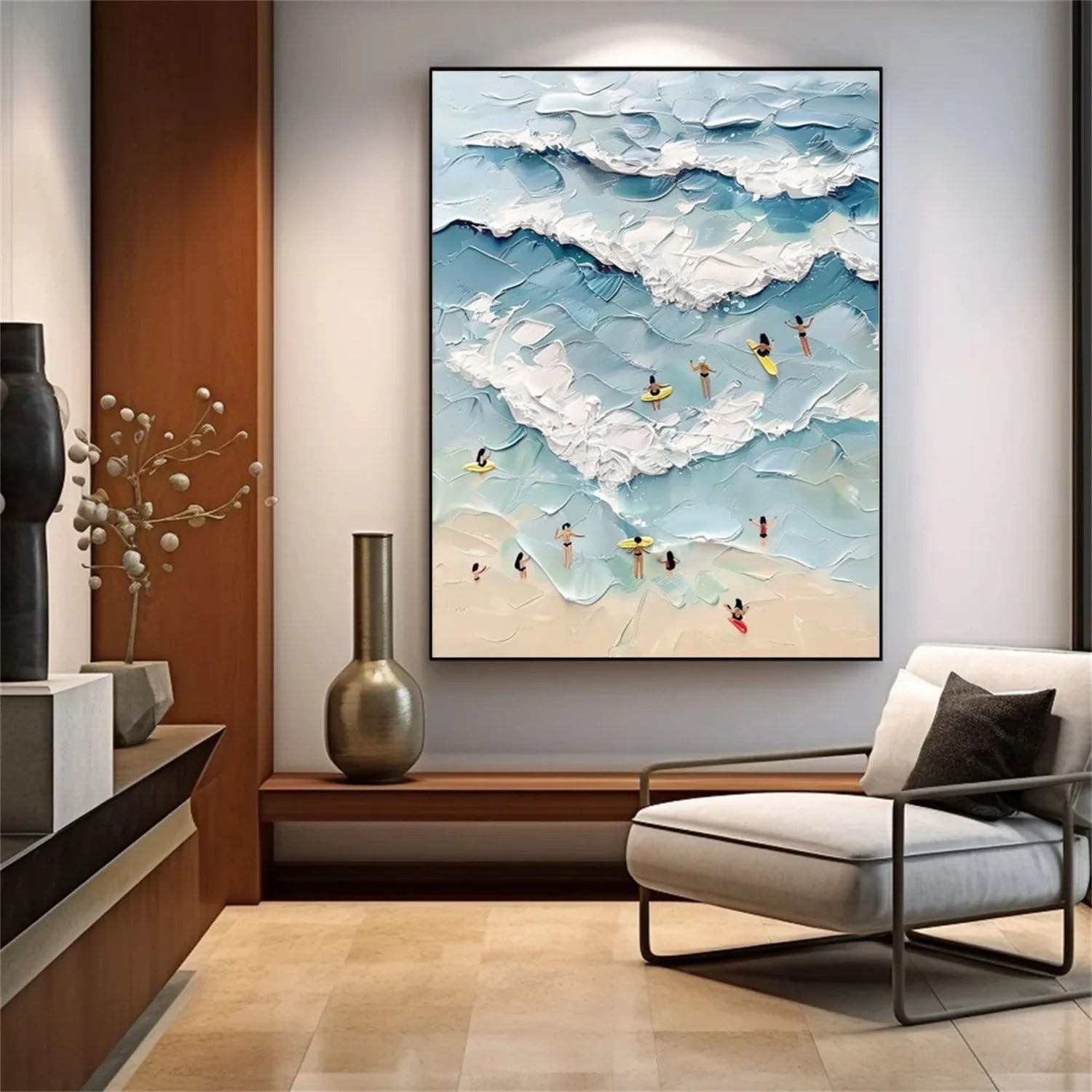 Surfing Sport Textured Wall Art #SA087