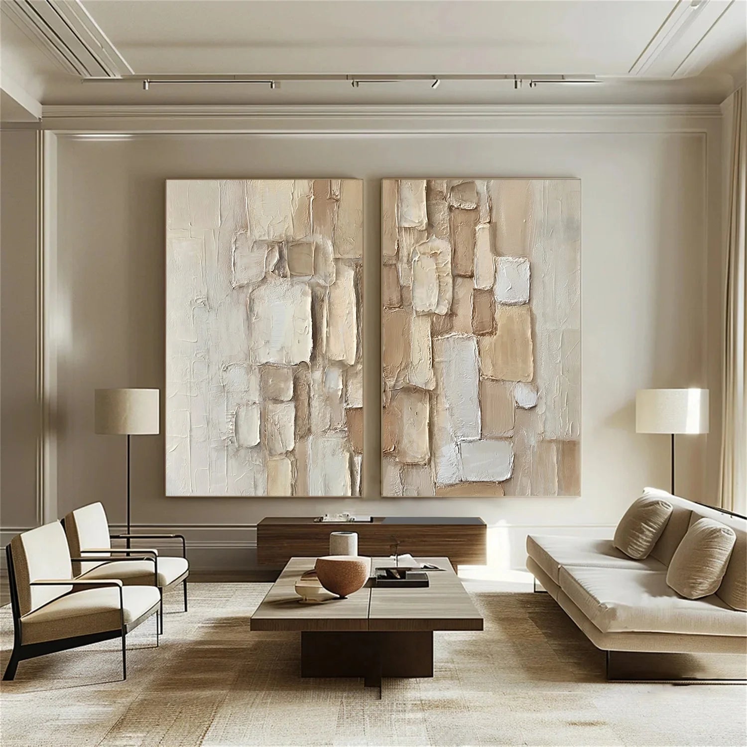 Abstract Textured Canvas Art Set of 2 #WS824