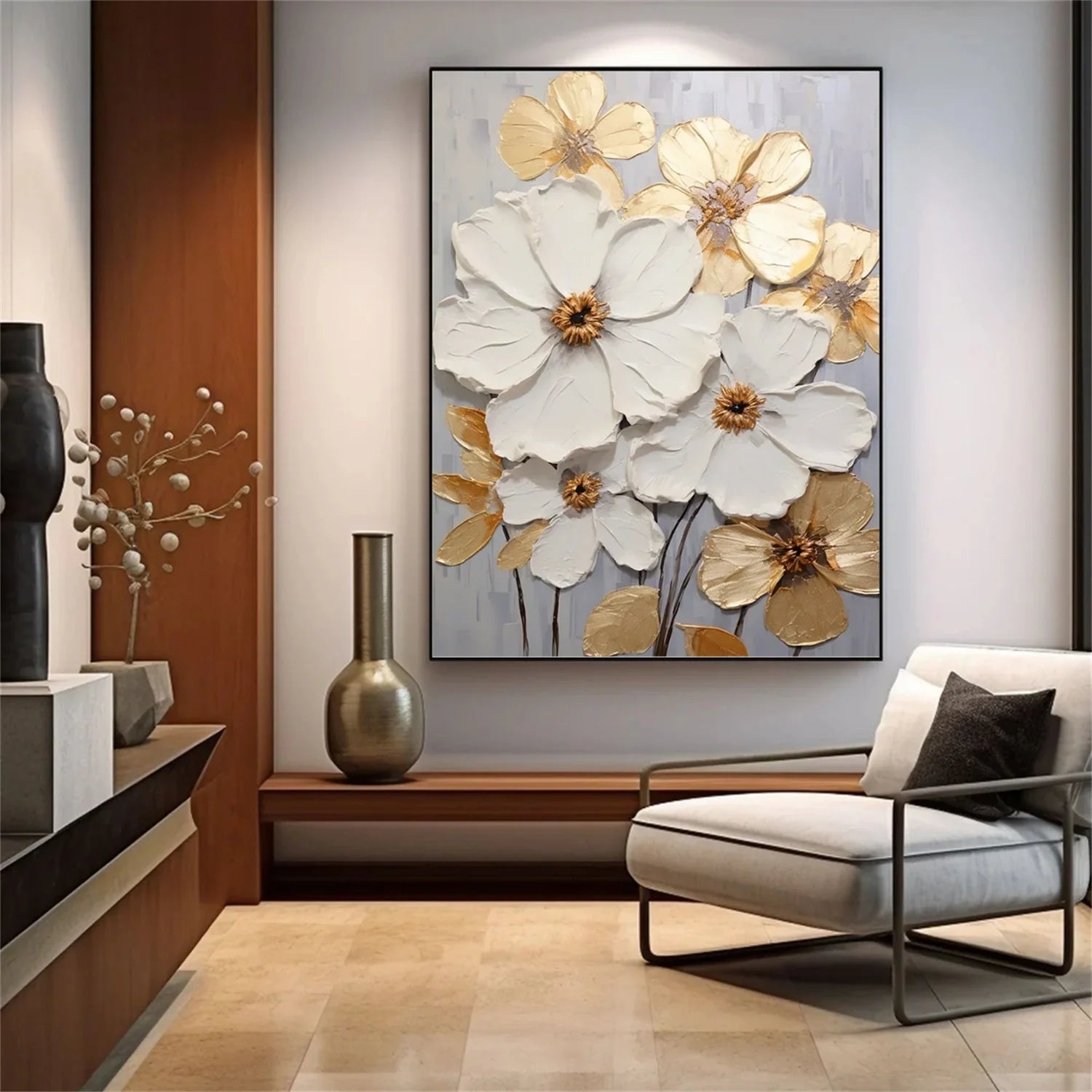 Flower & Tree Abstract Textured Wall Art #ML095