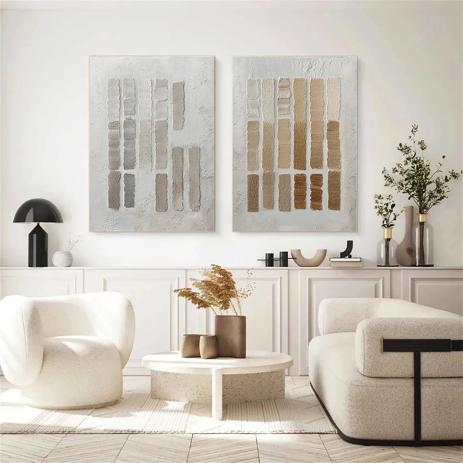Wabi Sabi Textured Canvas Art Set of 2 #WS935
