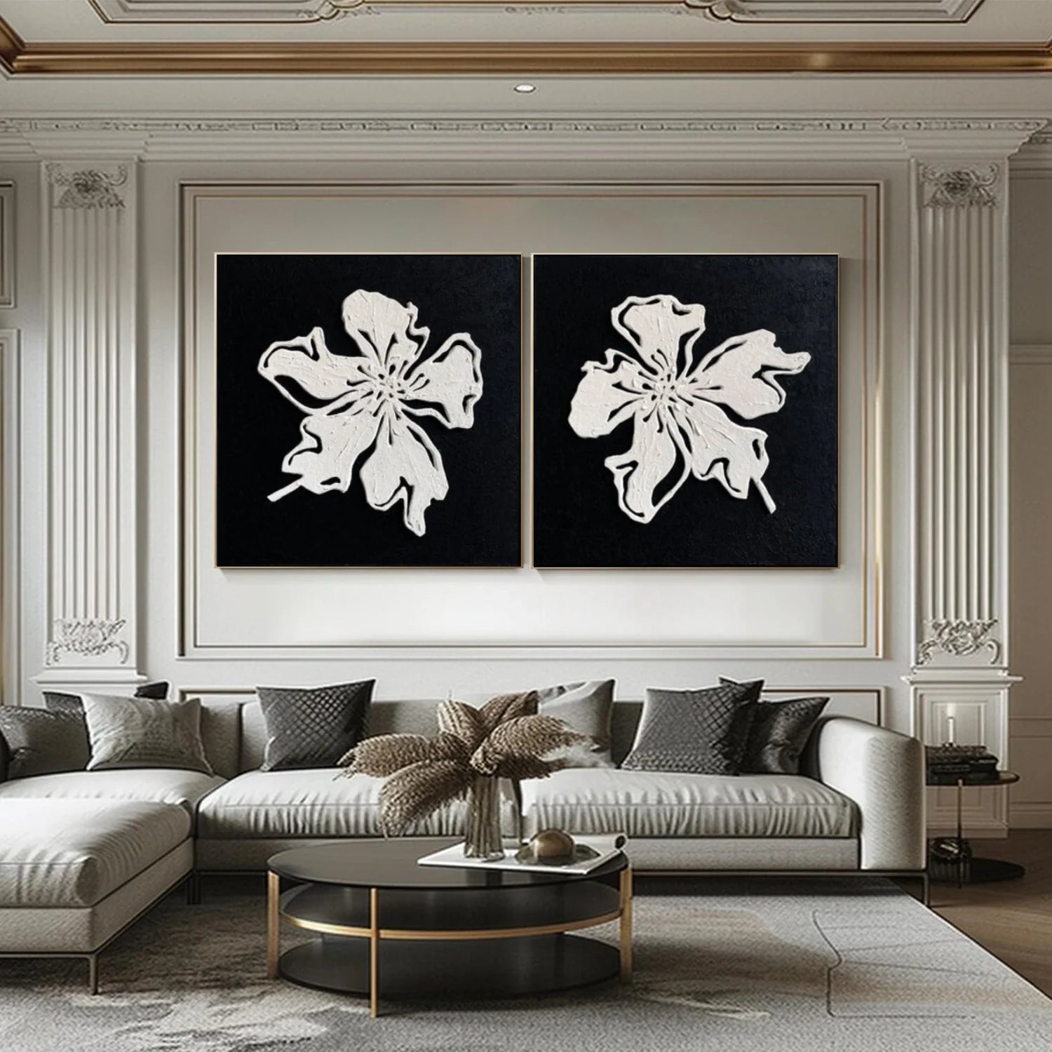 Flower & Tree Abstract Wall Art Set of 2 #ML254