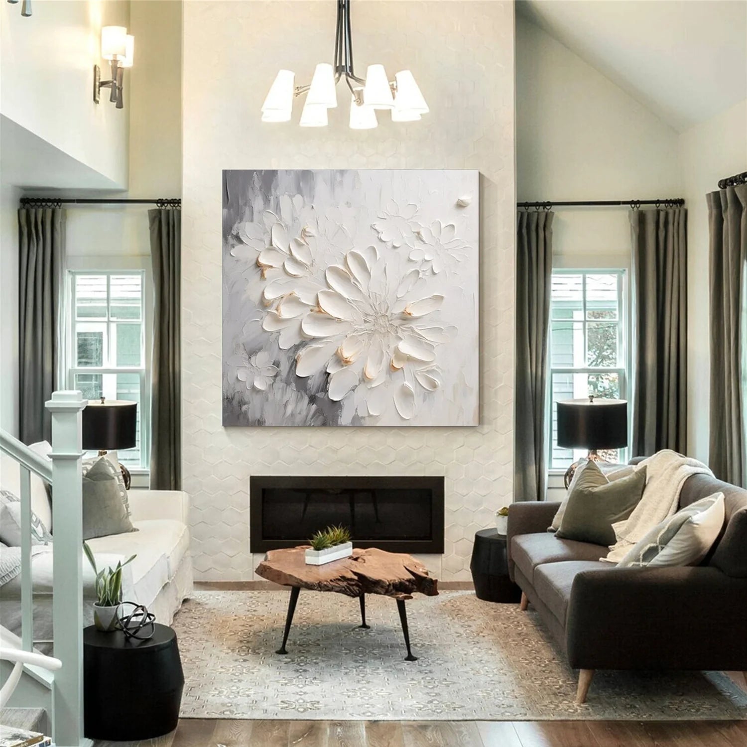 Flower & Tree Abstract Textured Wall Art #ML113