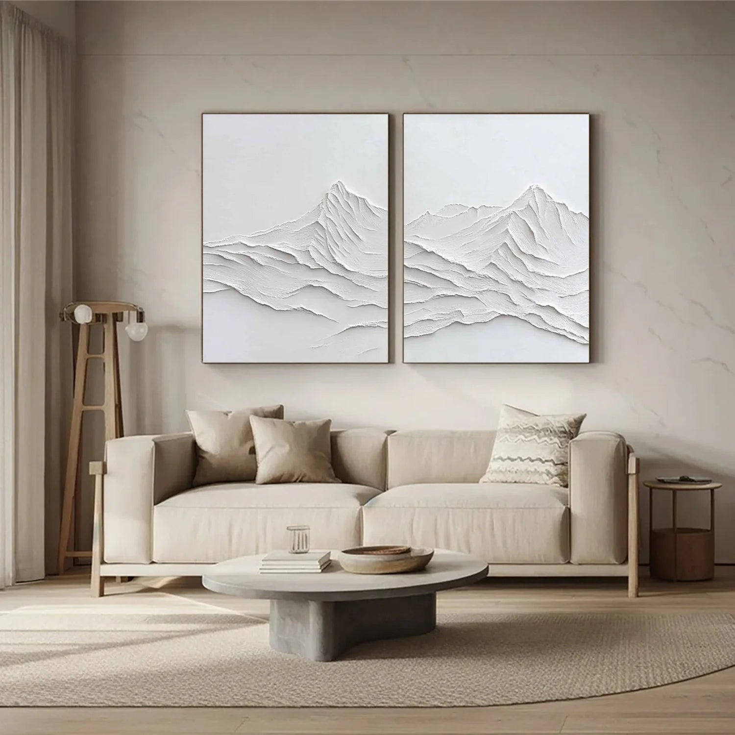 Minimalist Mountain Textured Canvas Art Set of 2 #MM349