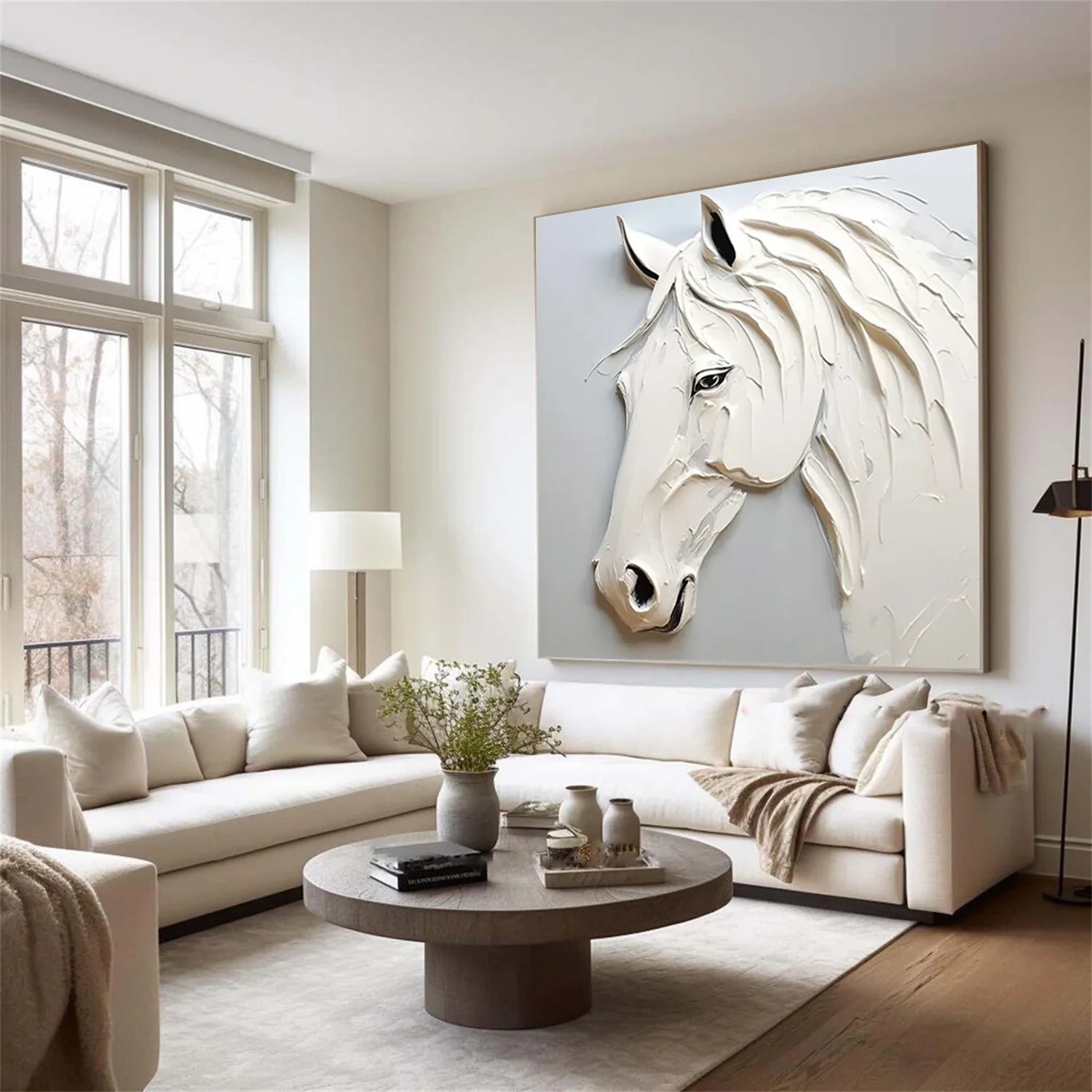 Abstract Animal Horse Textured Wall Art #AL130