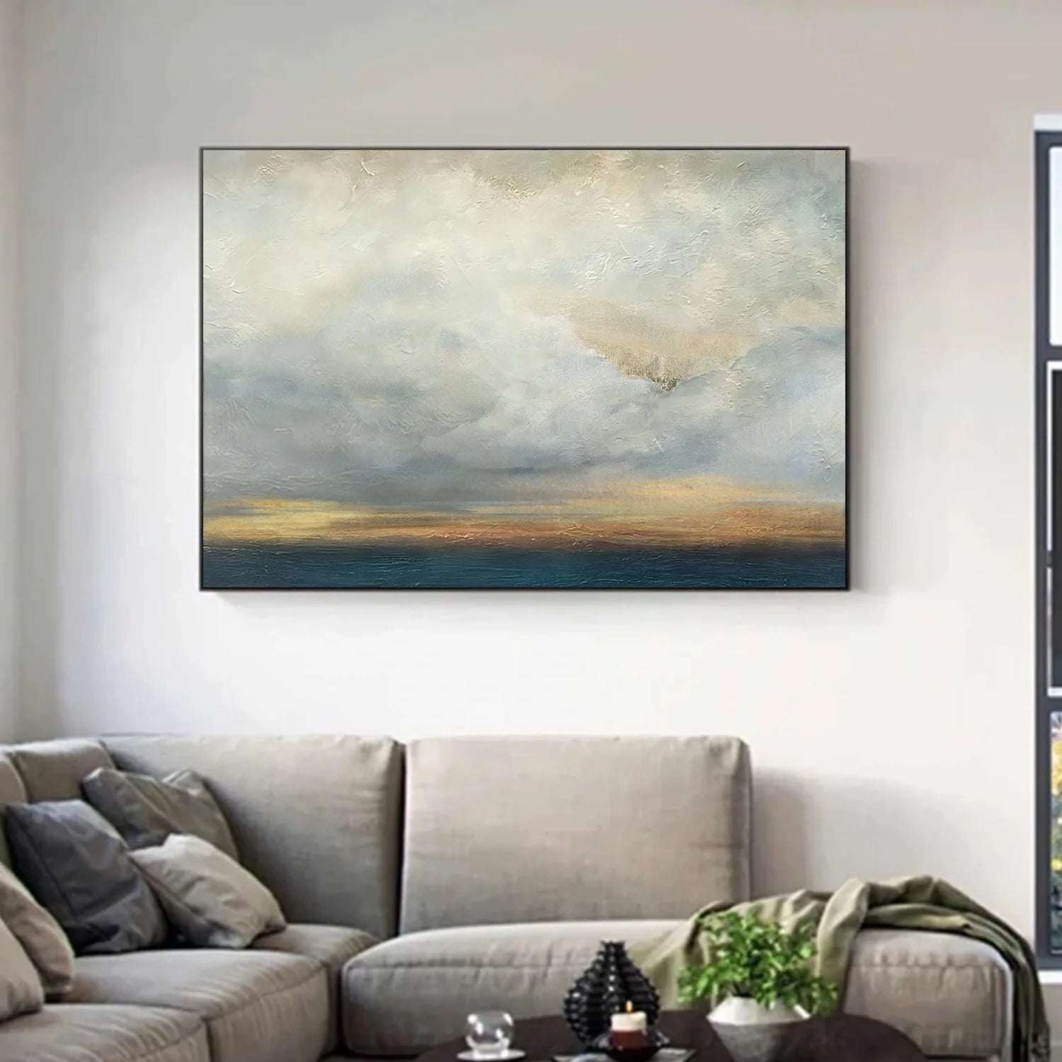 Blue and Gold Abstract Canvas Art #WS900