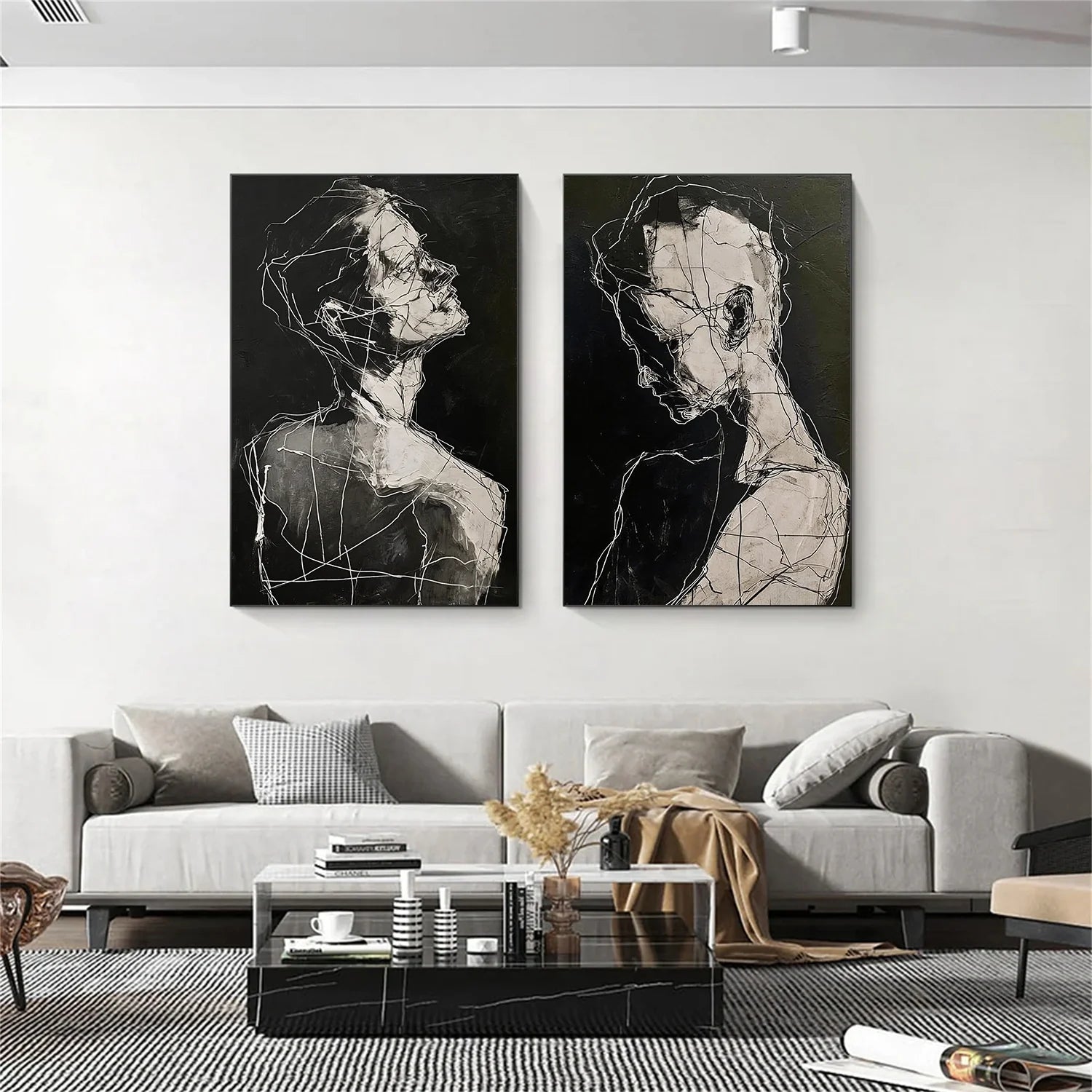 Abstract Portrait Wall Art Set of 2 #AP110