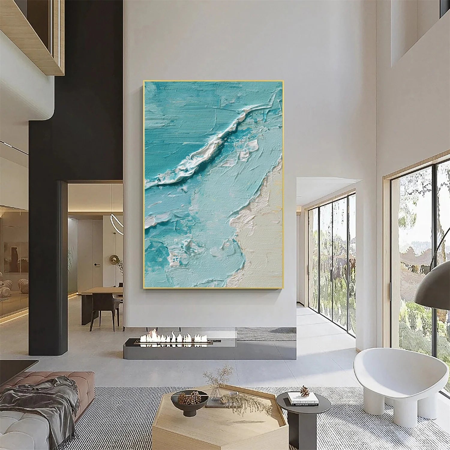 Sea & Sky Abstract Textured Wall Art #MS149