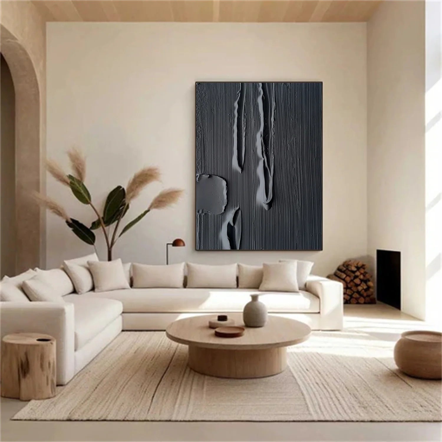 Black Minimalistic Textured Art #MM238