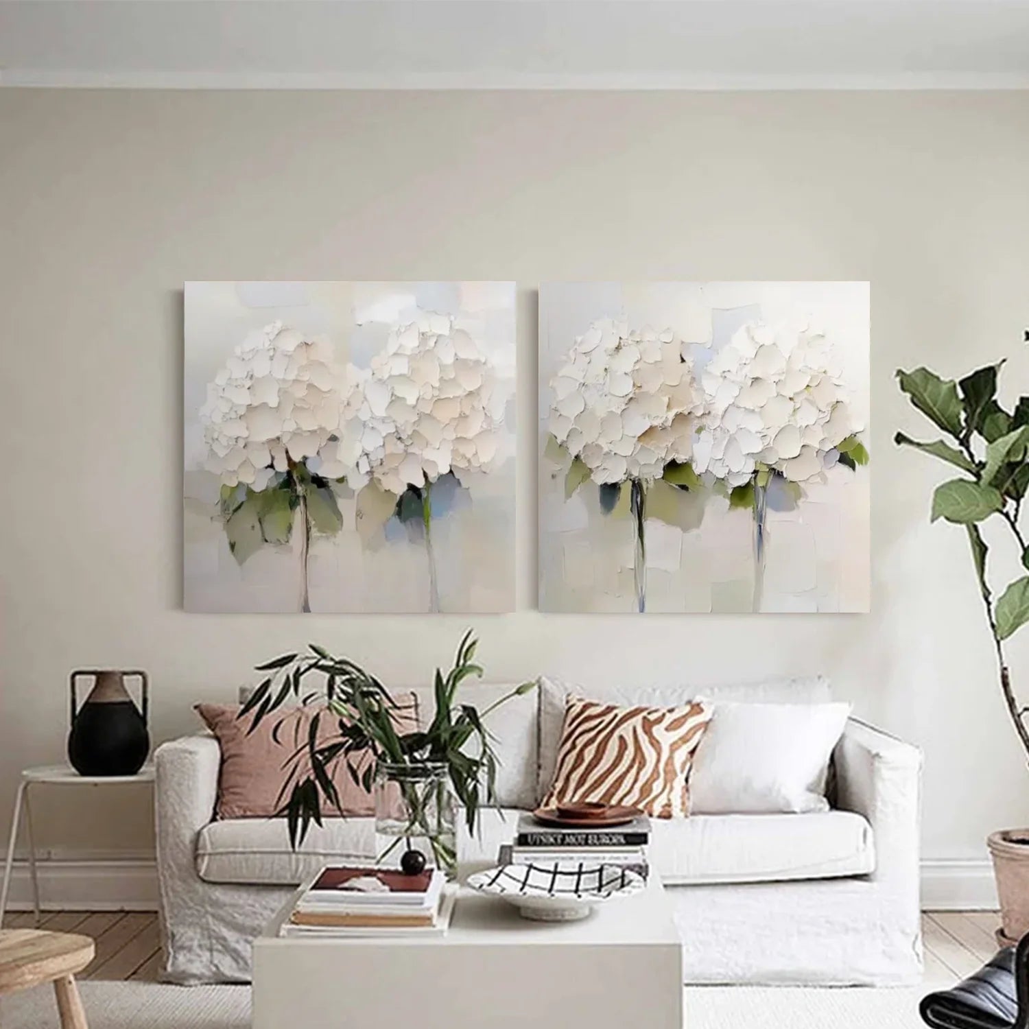 Flower & Tree Abstract Textured Wall Art Set of 2 #ML146