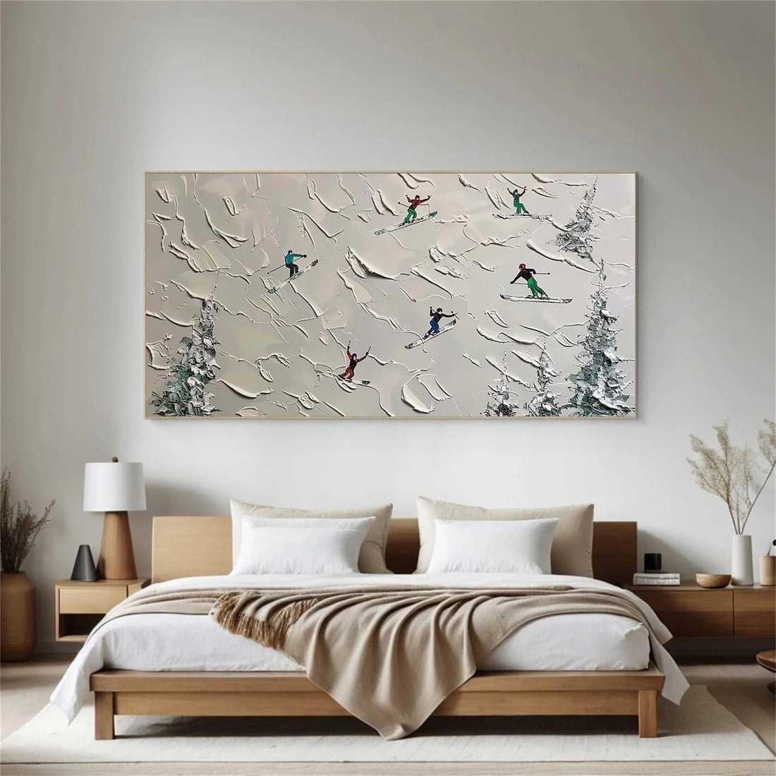 Skiing Sport Textured Wall Art #SA070