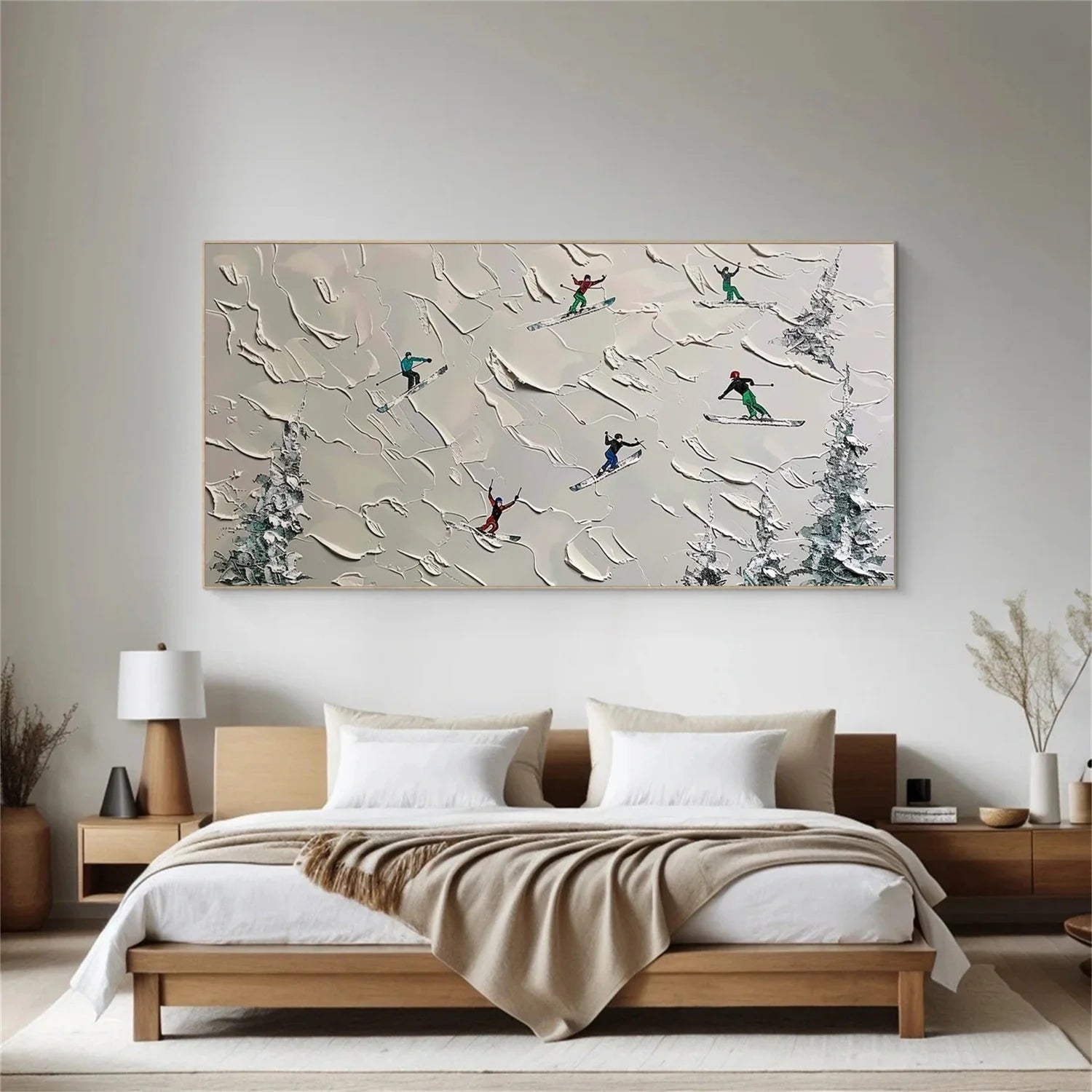 Skiing Sport Textured Wall Art #SA070