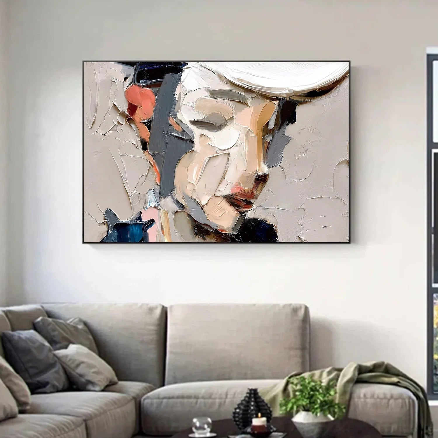Abstract Portrait Textured Wall Art #AP123