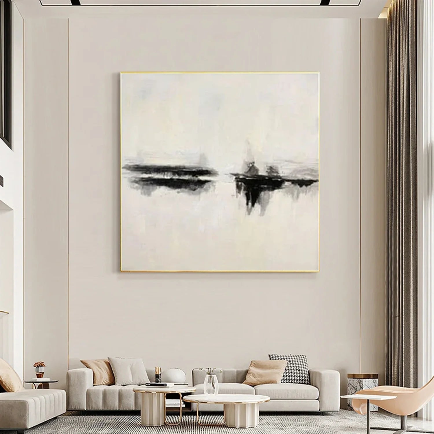 Black and White Minimalist Canvas Art #MZ112