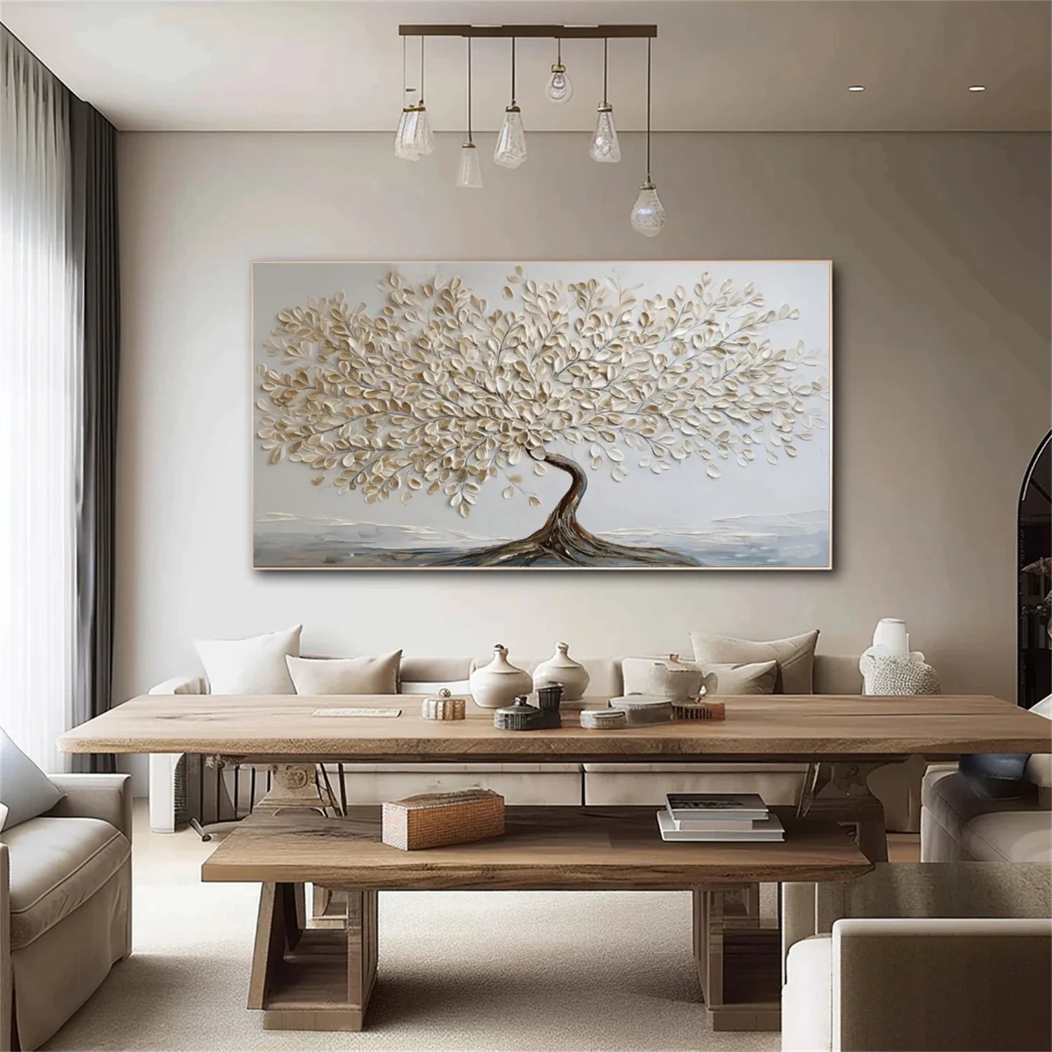 Flower & Tree Abstract Textured Wall Art #ML147