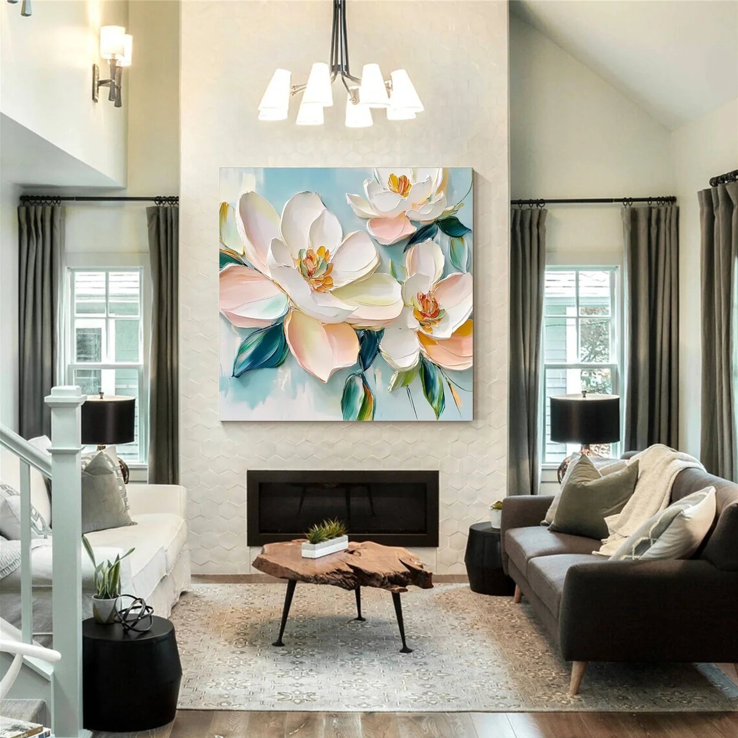 Flower & Tree Abstract Textured Wall Art #ML112