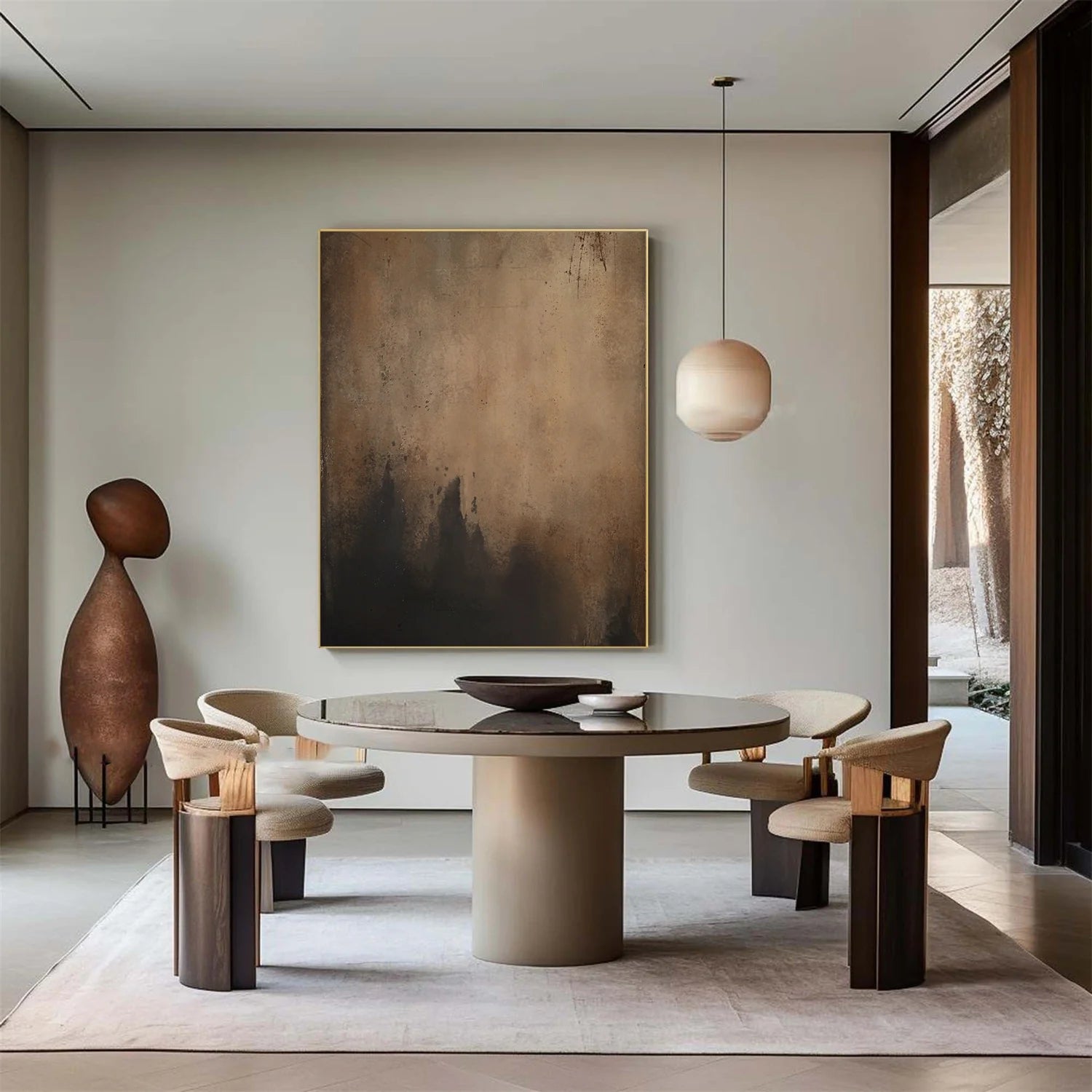 Beige and Brown Abstract Tranquility #WS516