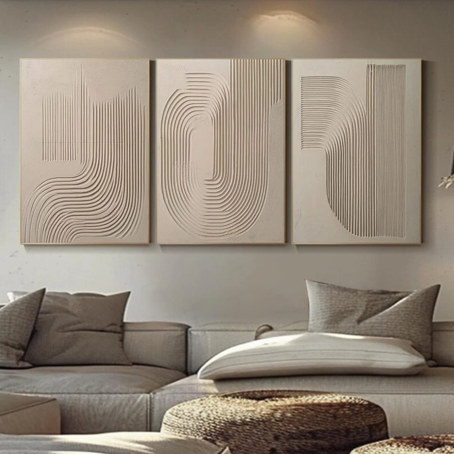 Minimalist Textured Canvas Art Set of 3 #MM361