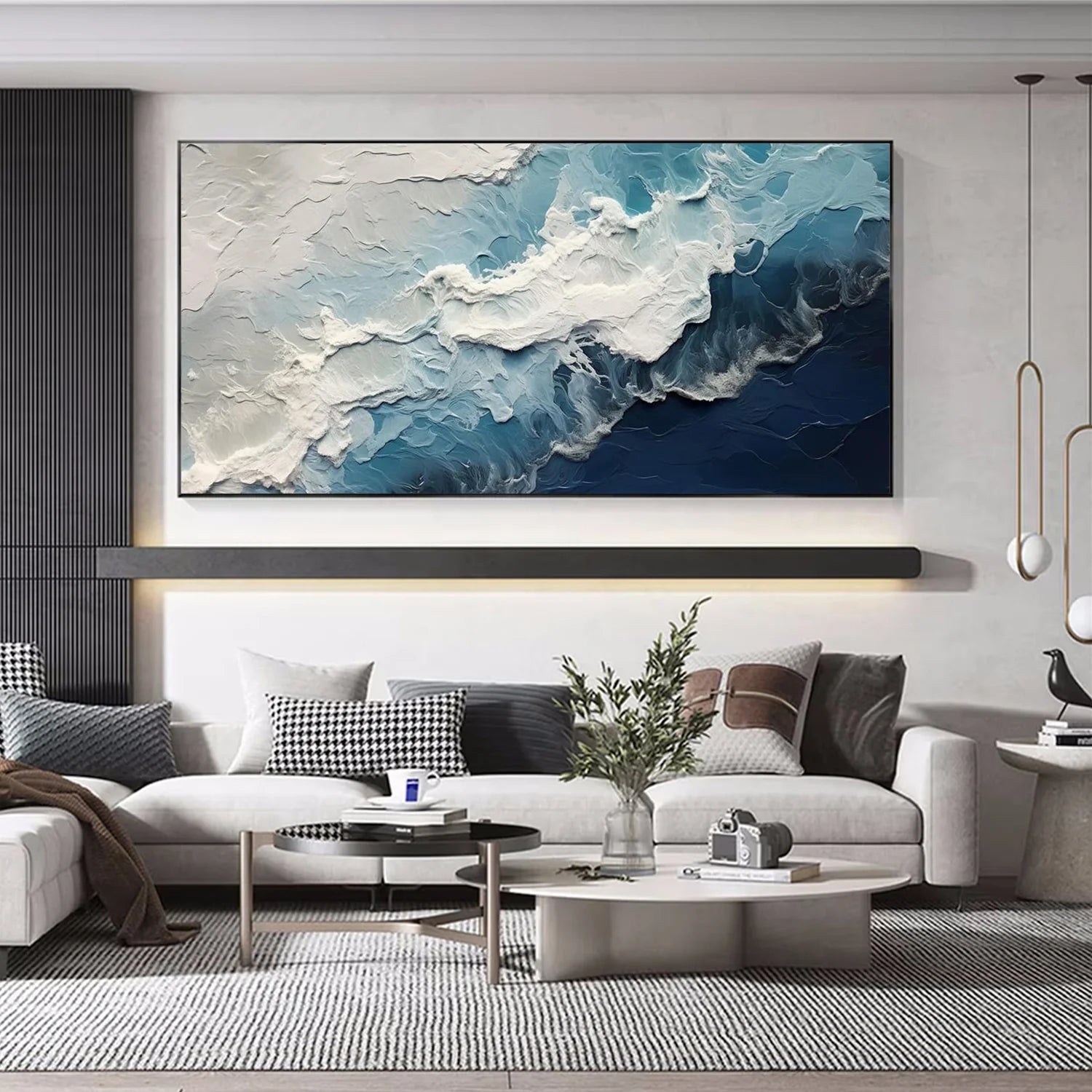 Sea & Sky Abstract Textured Wall Art #MS274