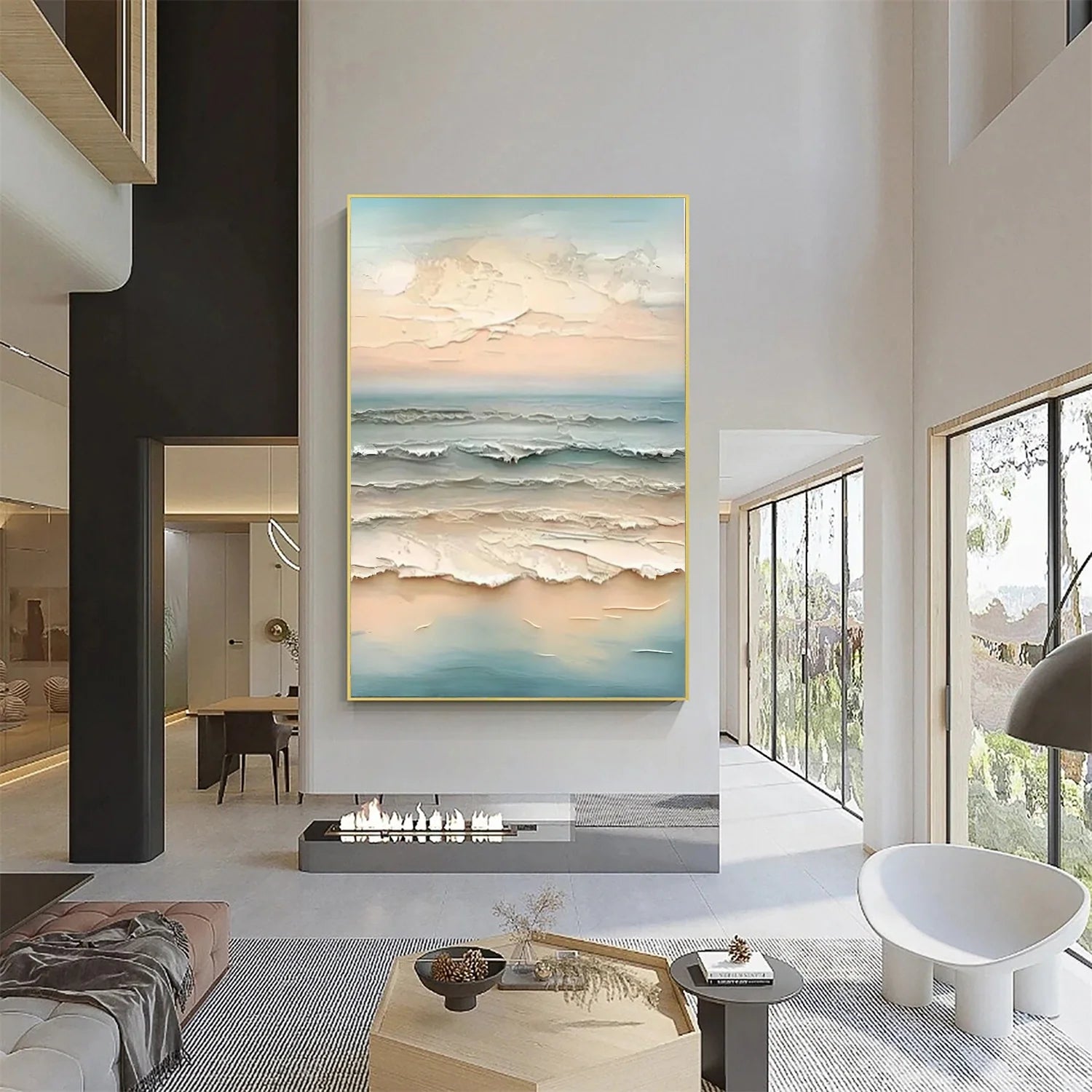 Sea & Sky Abstract Textured Wall Art #MS143