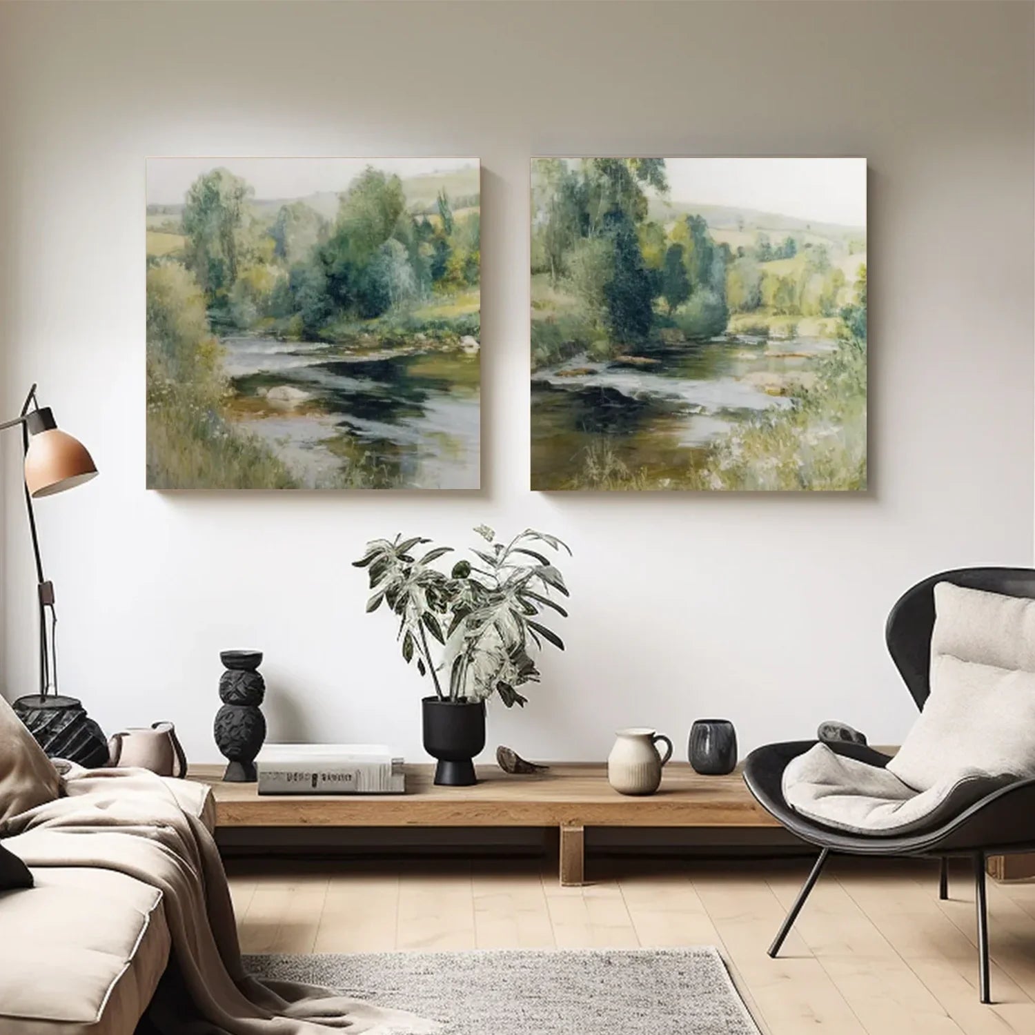 Flower & Tree Abstract Wall Art Set of 2 #ML158