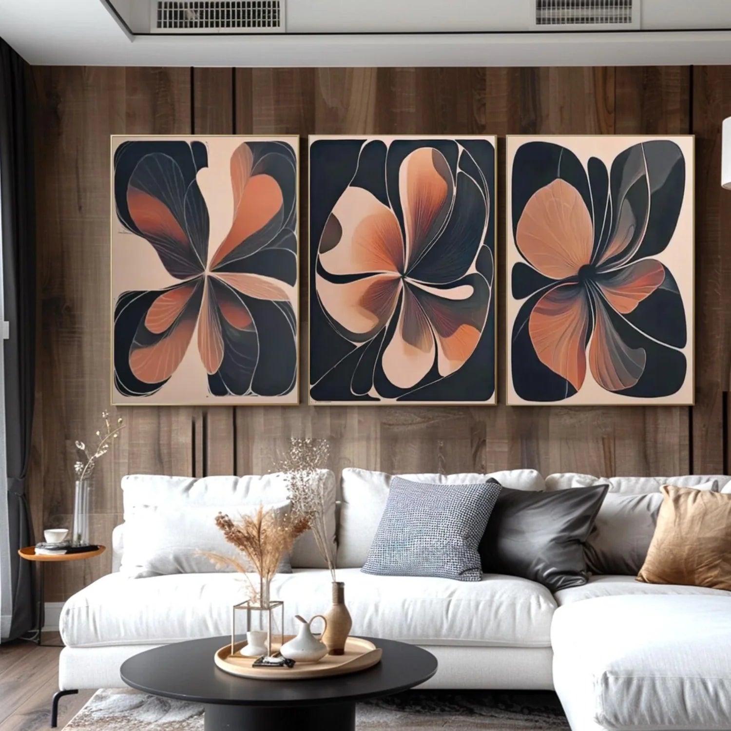 Flower & Tree Abstract Wall Art Set of 3 #ML153