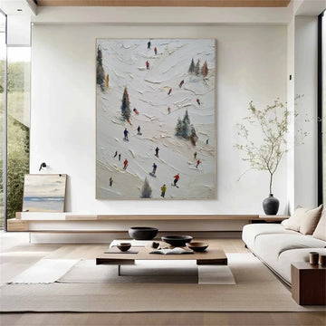 Skiing Sport Textured Wall Art #SA063