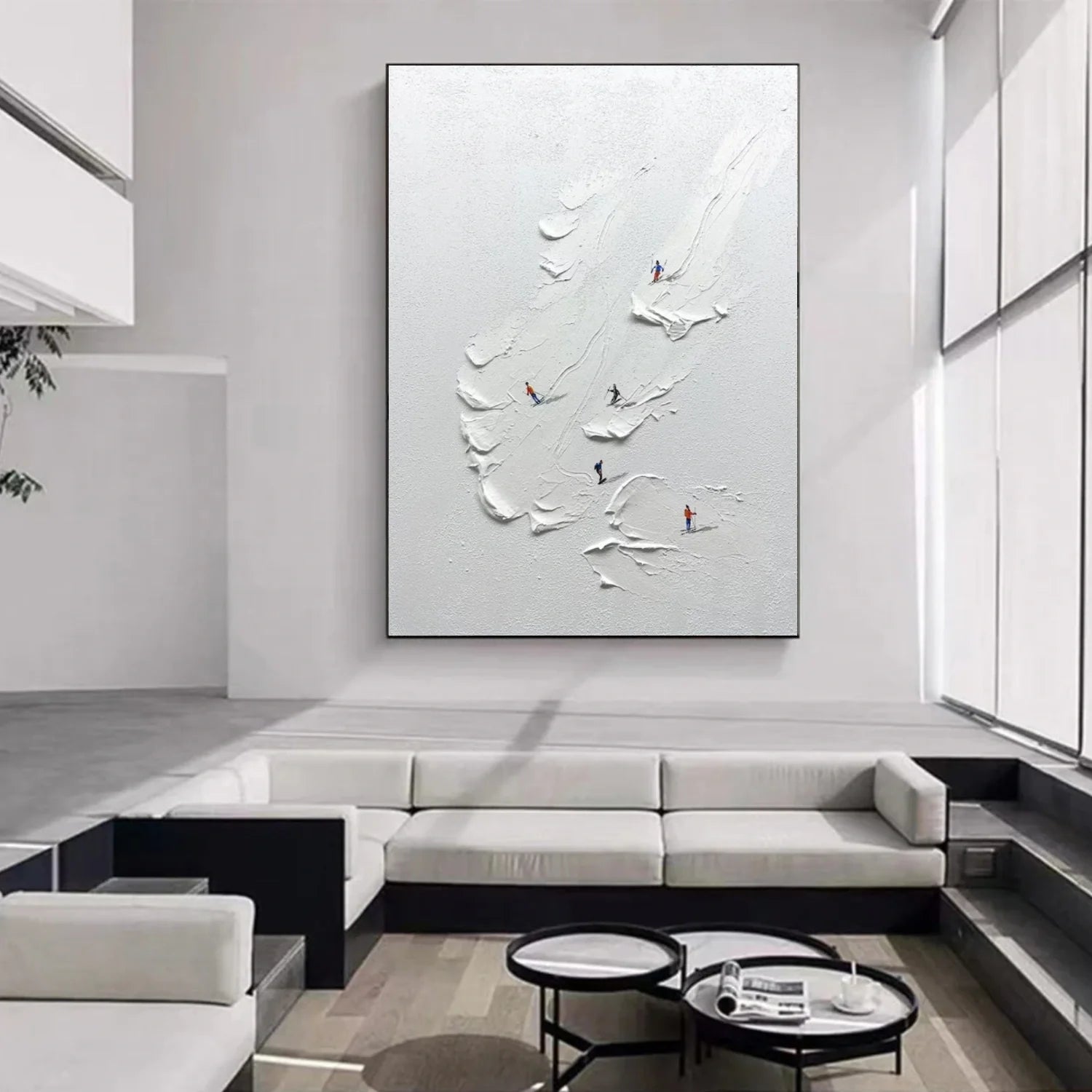 Skiing Sport Textured Wall Art #SA057