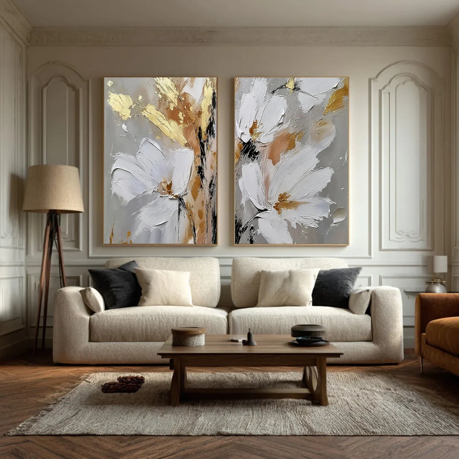 Flower & Tree Abstract Textured Wall Art Set of 2 #ML233