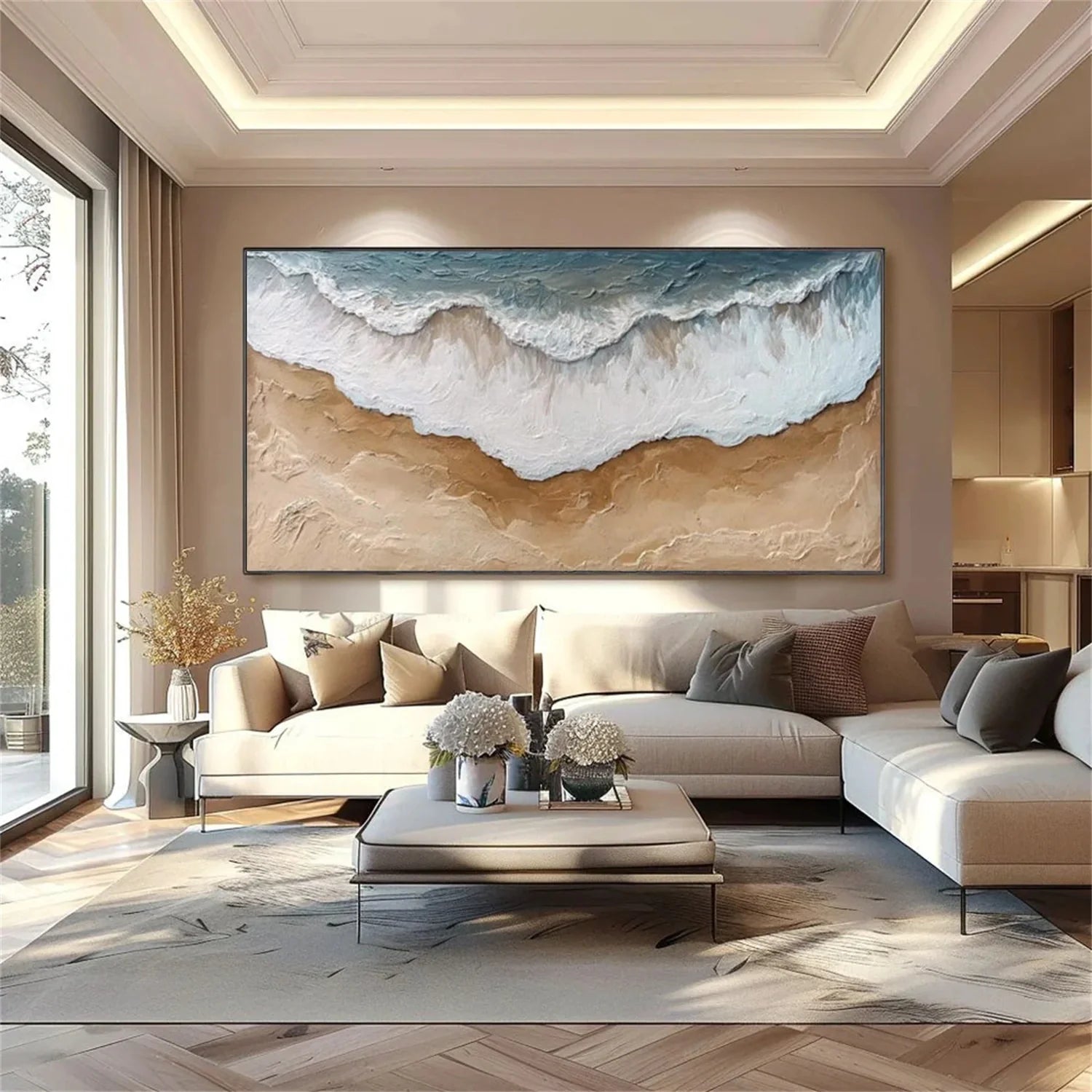 Sea & Sky Abstract Textured Wall Art #MS229