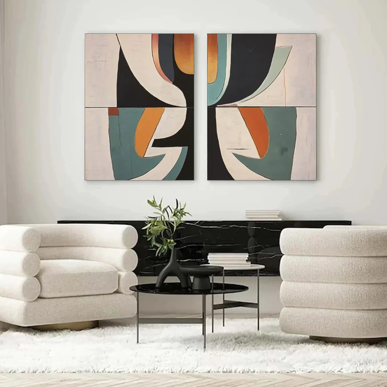 Abstract Canvas Art Set of 2 #WS729