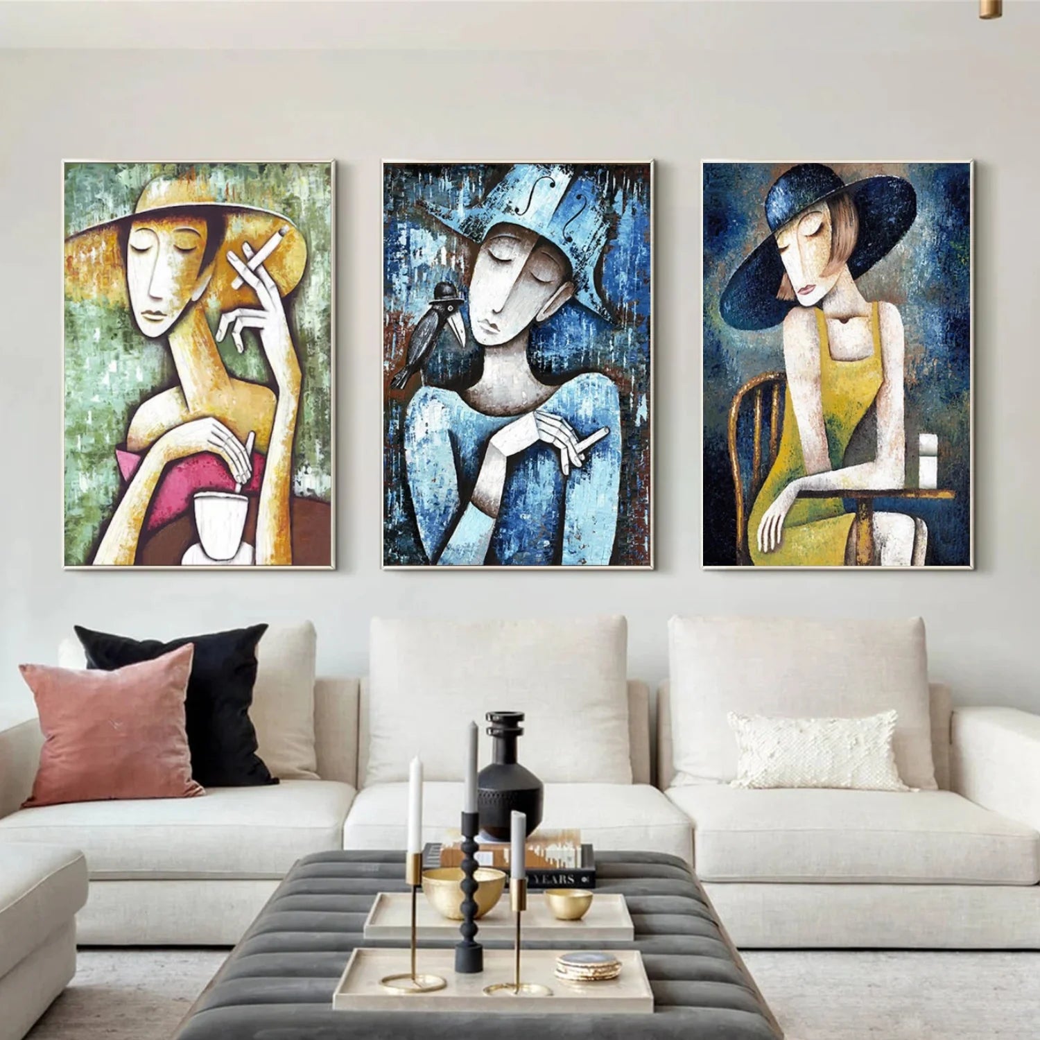 Abstract Portrait Wall Art Set of 3 #AP086