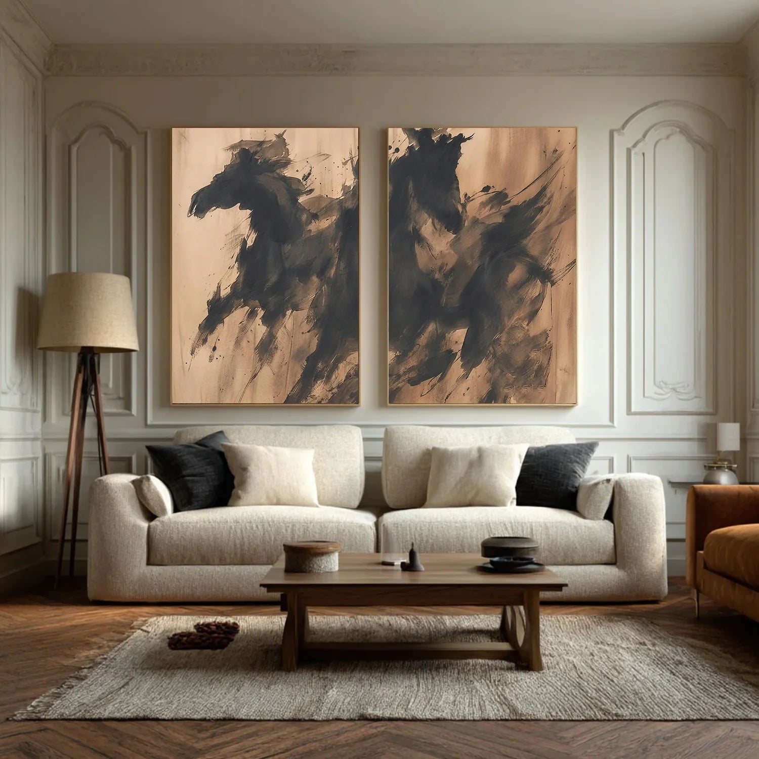 Abstract Animal Horse Wall Art Set of 2 #AL177