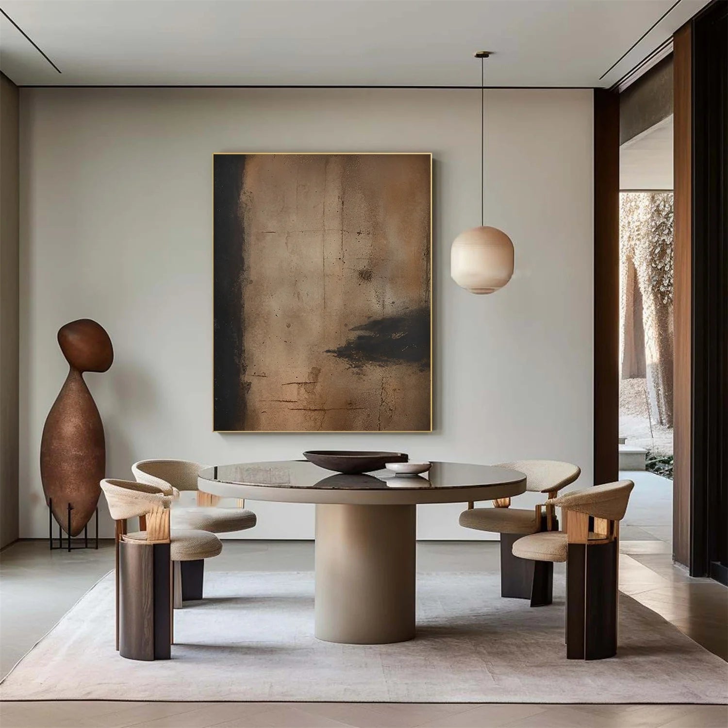 Beige and Brown Abstract Tranquility #WS515