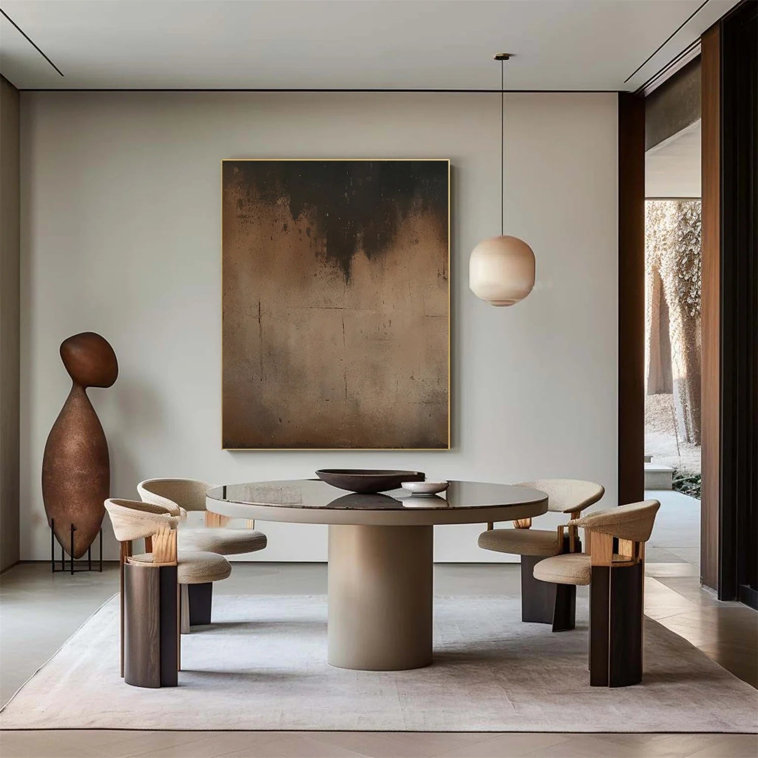 Beige and Brown Abstract Tranquility #WS517
