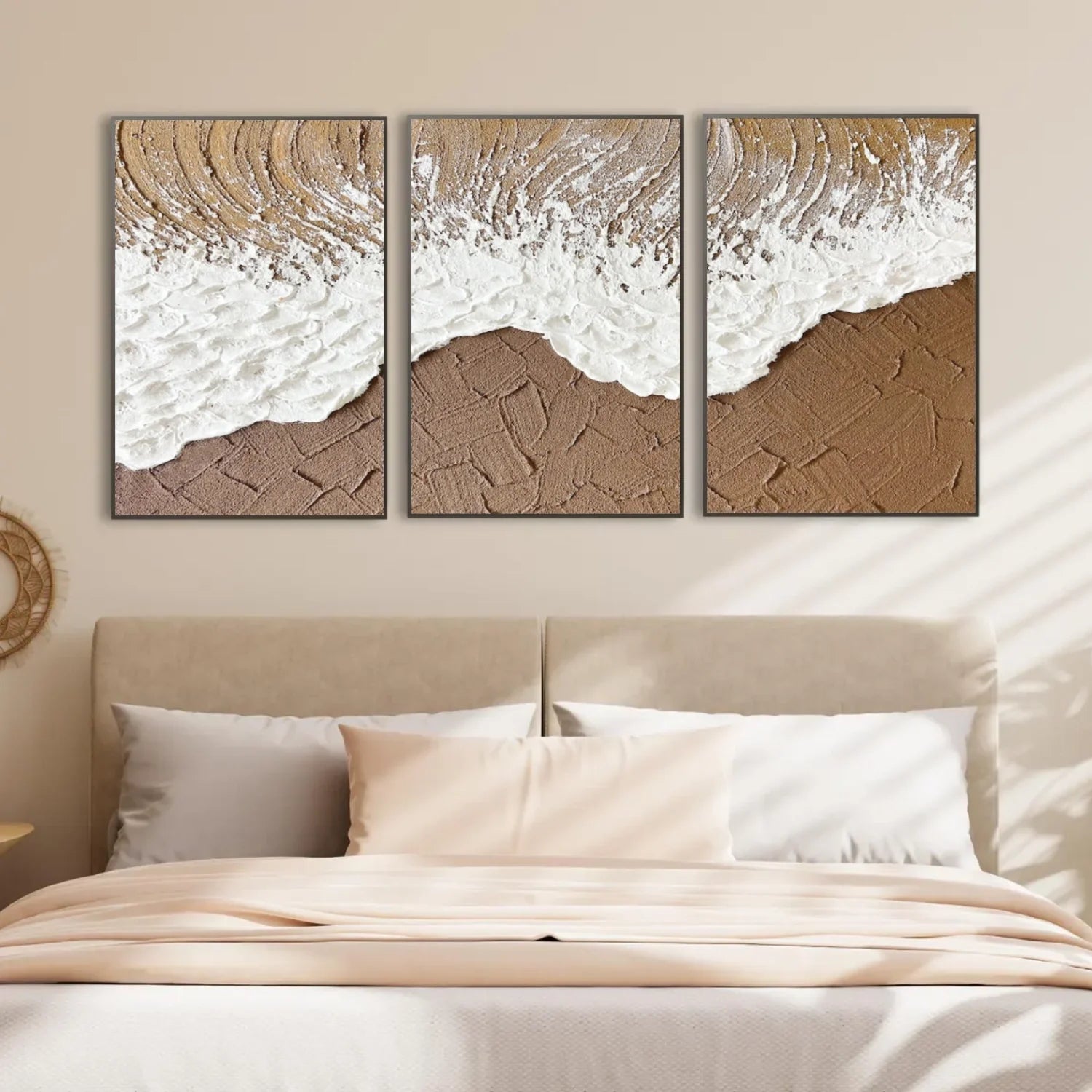 Sea & Sky Abstract Textured Wall Art Set of 3 #MS240