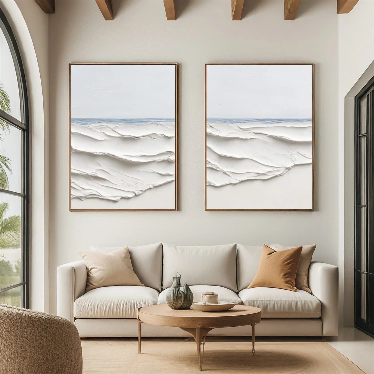 Sea & Sky Abstract Textured Wall Art Set of 2 #MS238