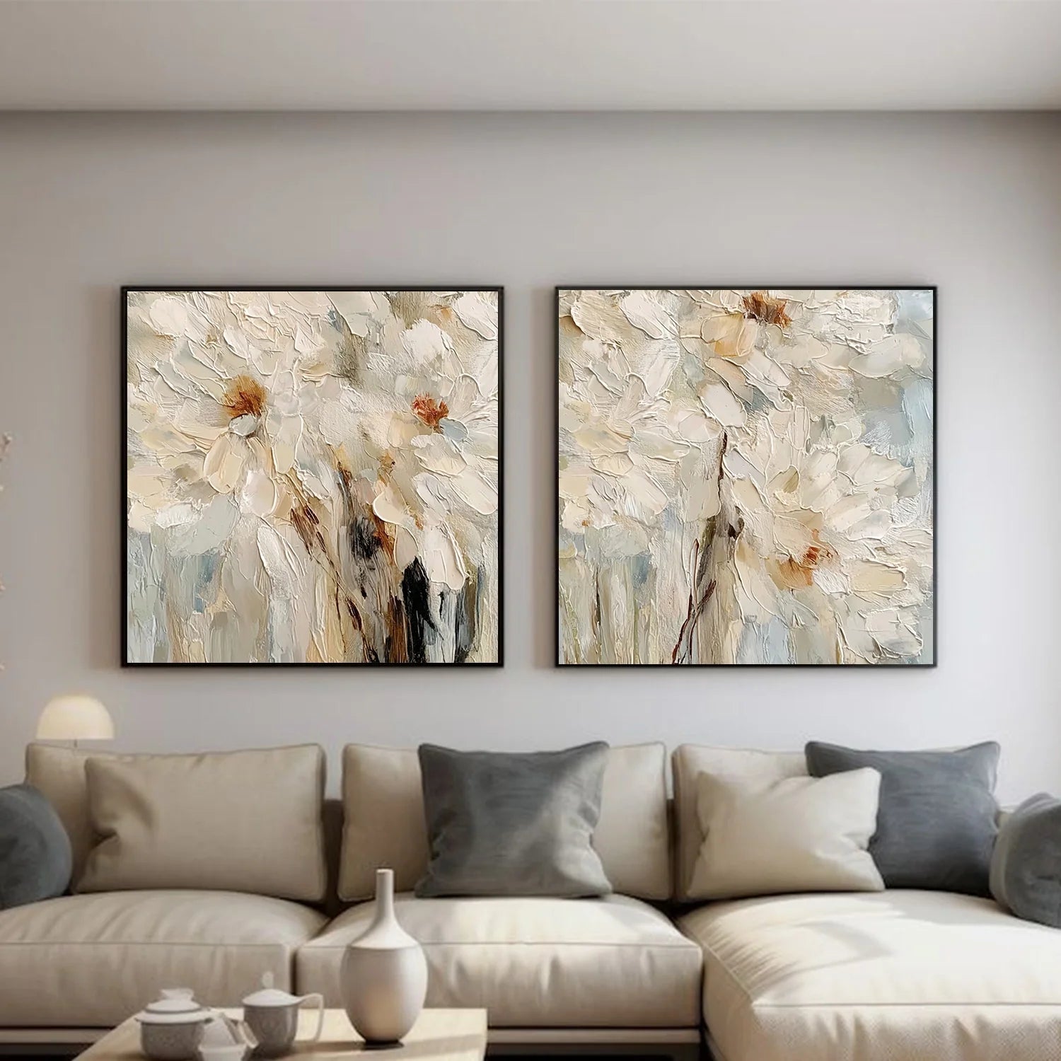 Flower & Tree Abstract Textured Wall Art Set of 2 #ML241