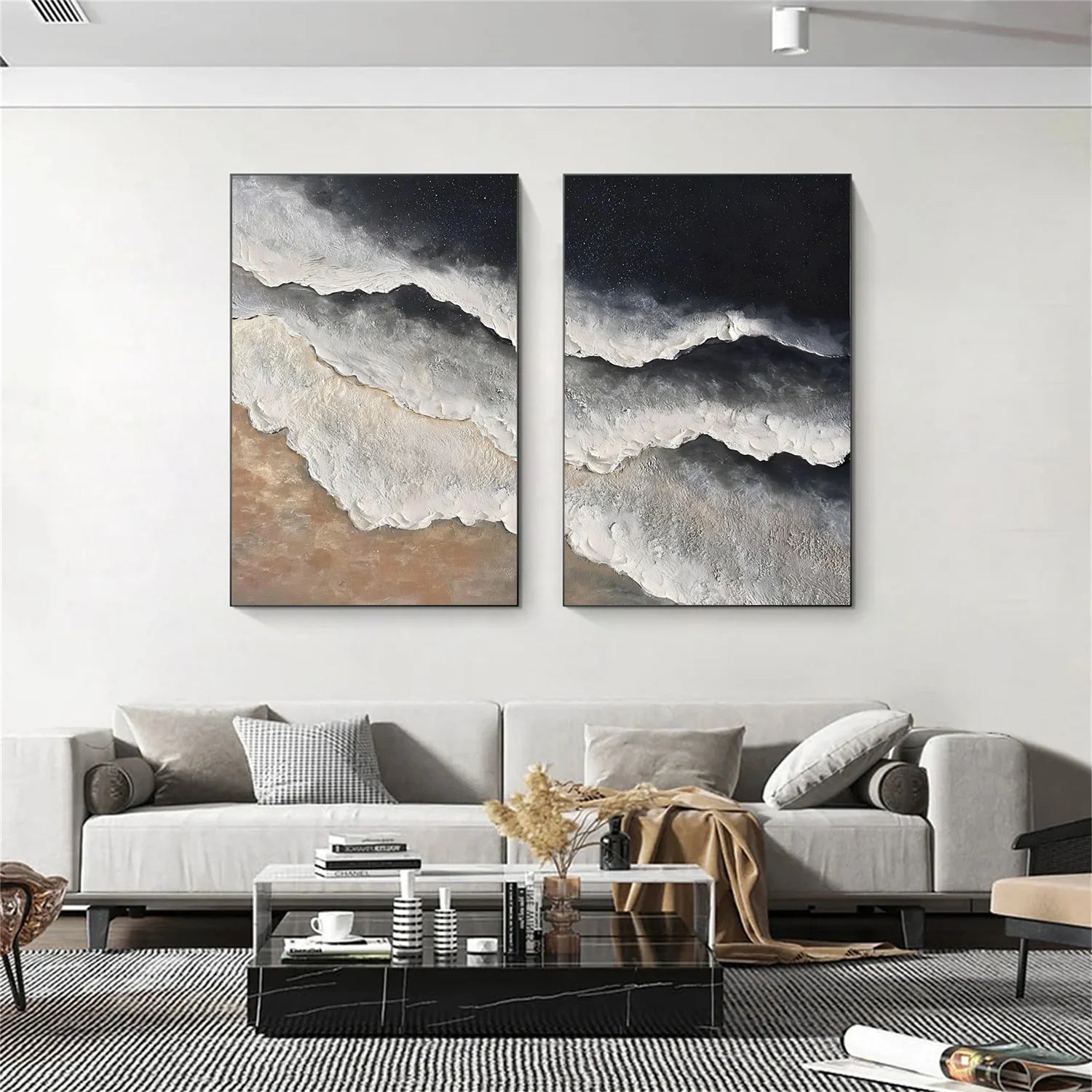 Sea & Sky Abstract Textured Wall Art Set of 2 #MS277