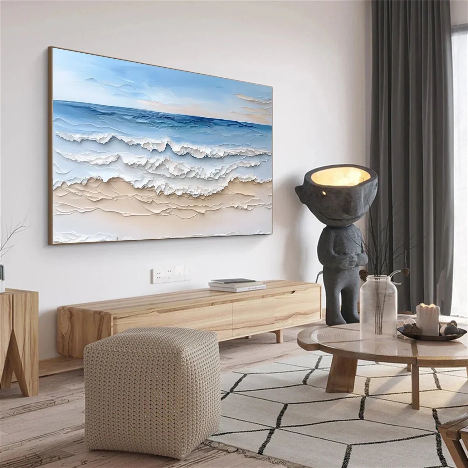 Sea & Sky Abstract Textured Wall Art #MS132