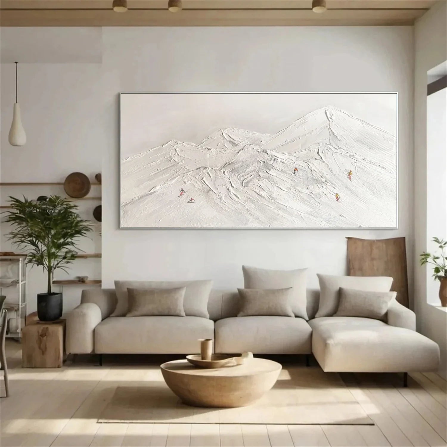 Skiing Sport Textured Wall Art #SA046