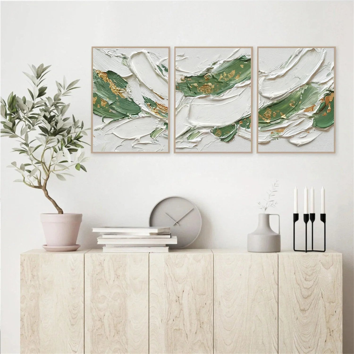 Abstract Textured Canvas Art Set of 3 #WS1003