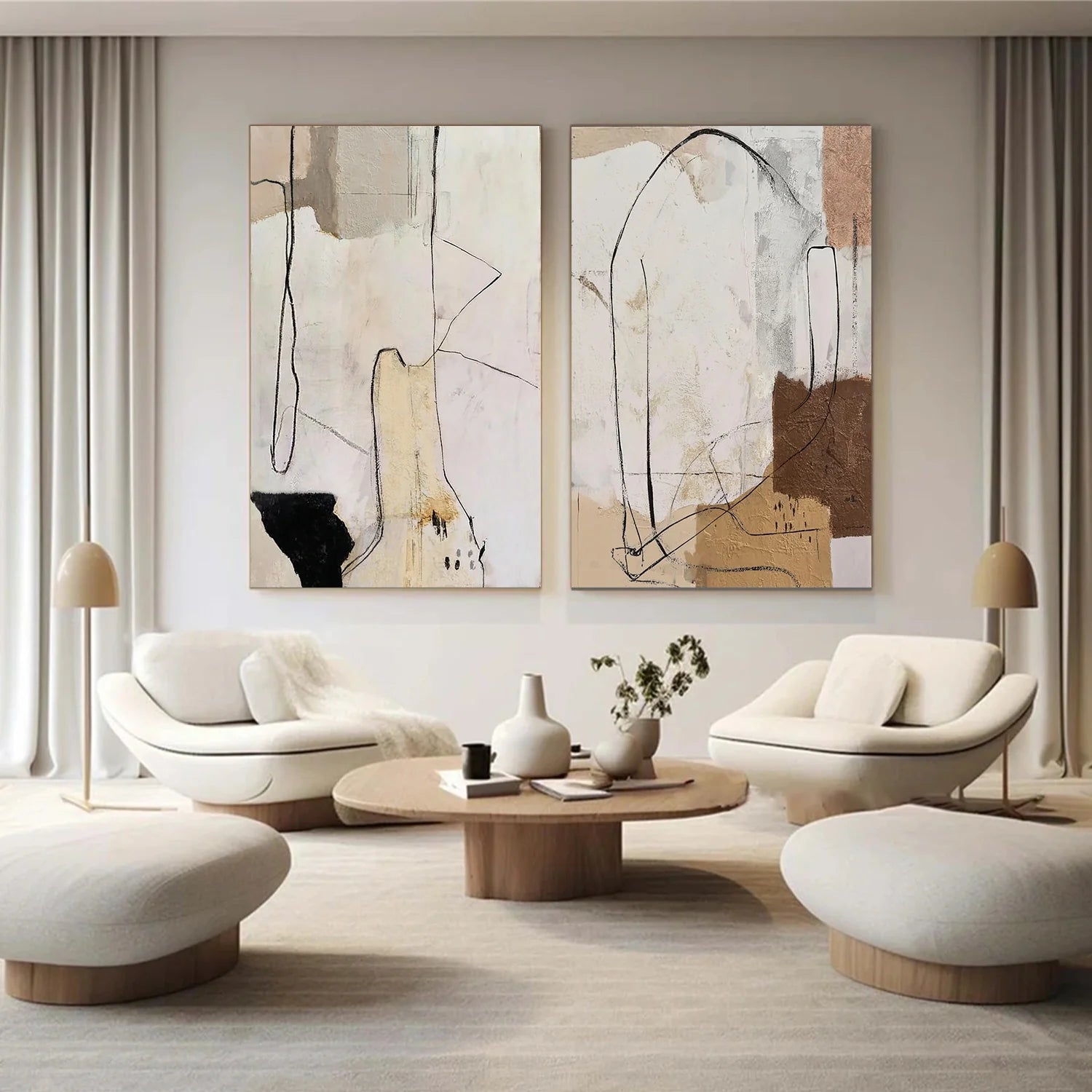 Abstract Canvas Art Set of 2 #WS1069