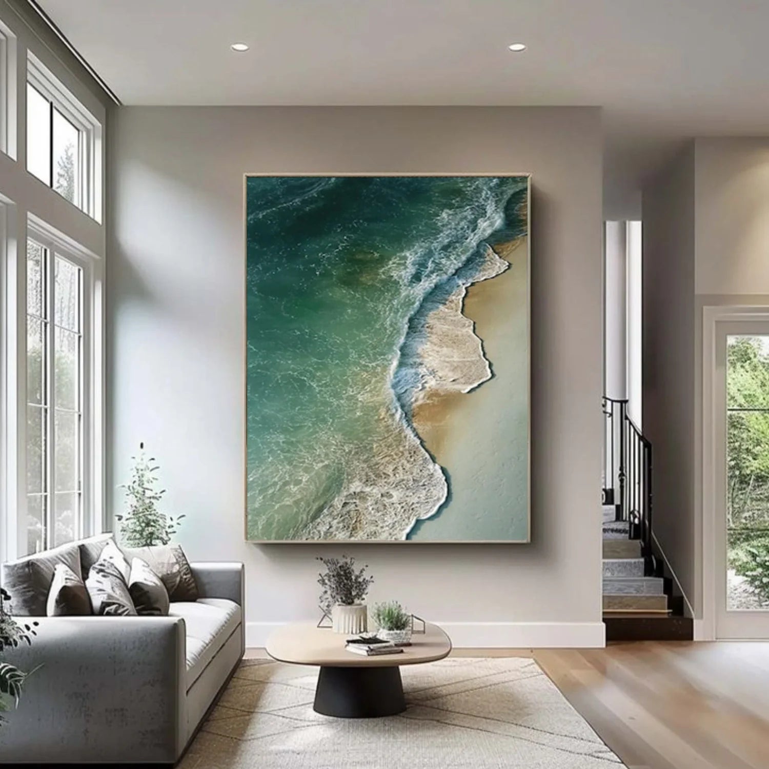 Sea & Sky Abstract Textured Wall Art #MS208