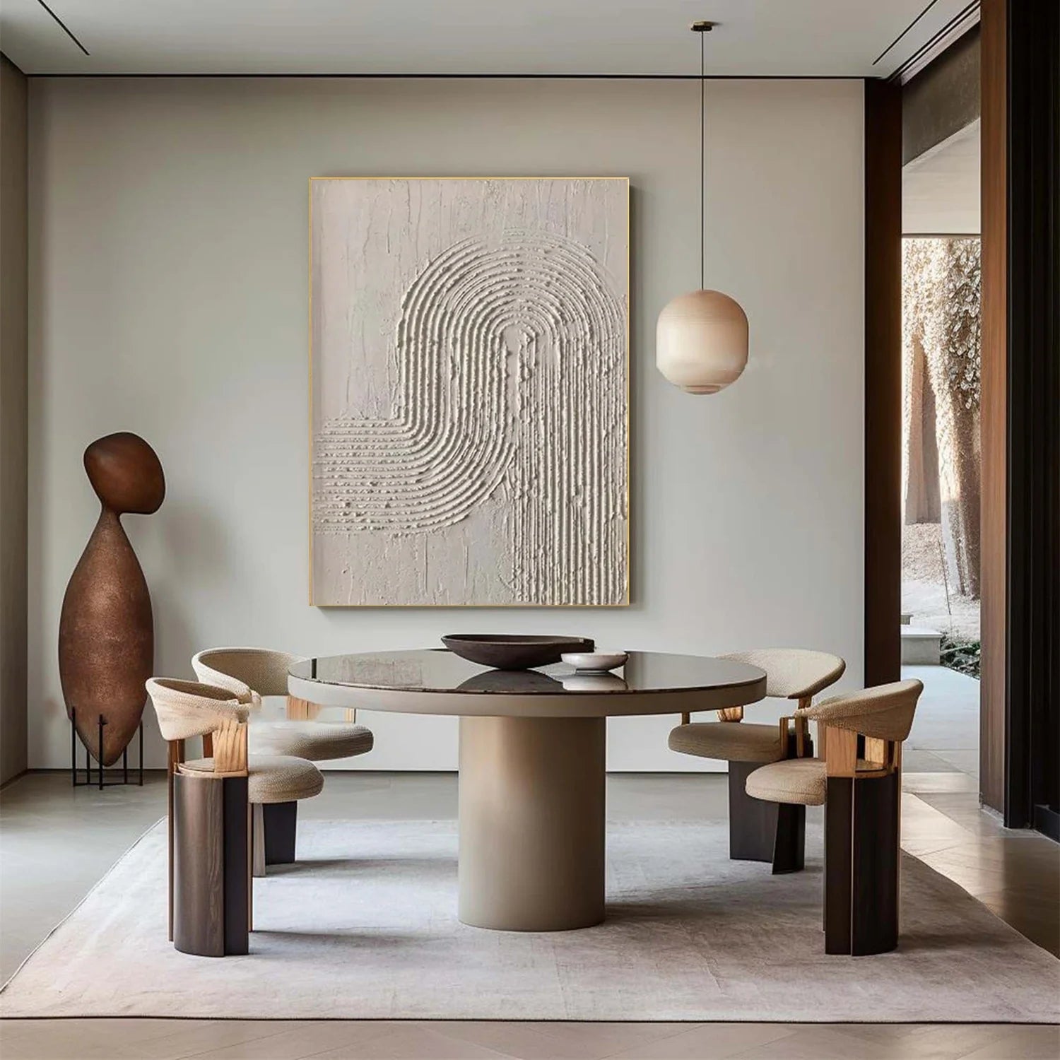 Minimalist Brown & Beige Art  #MB030