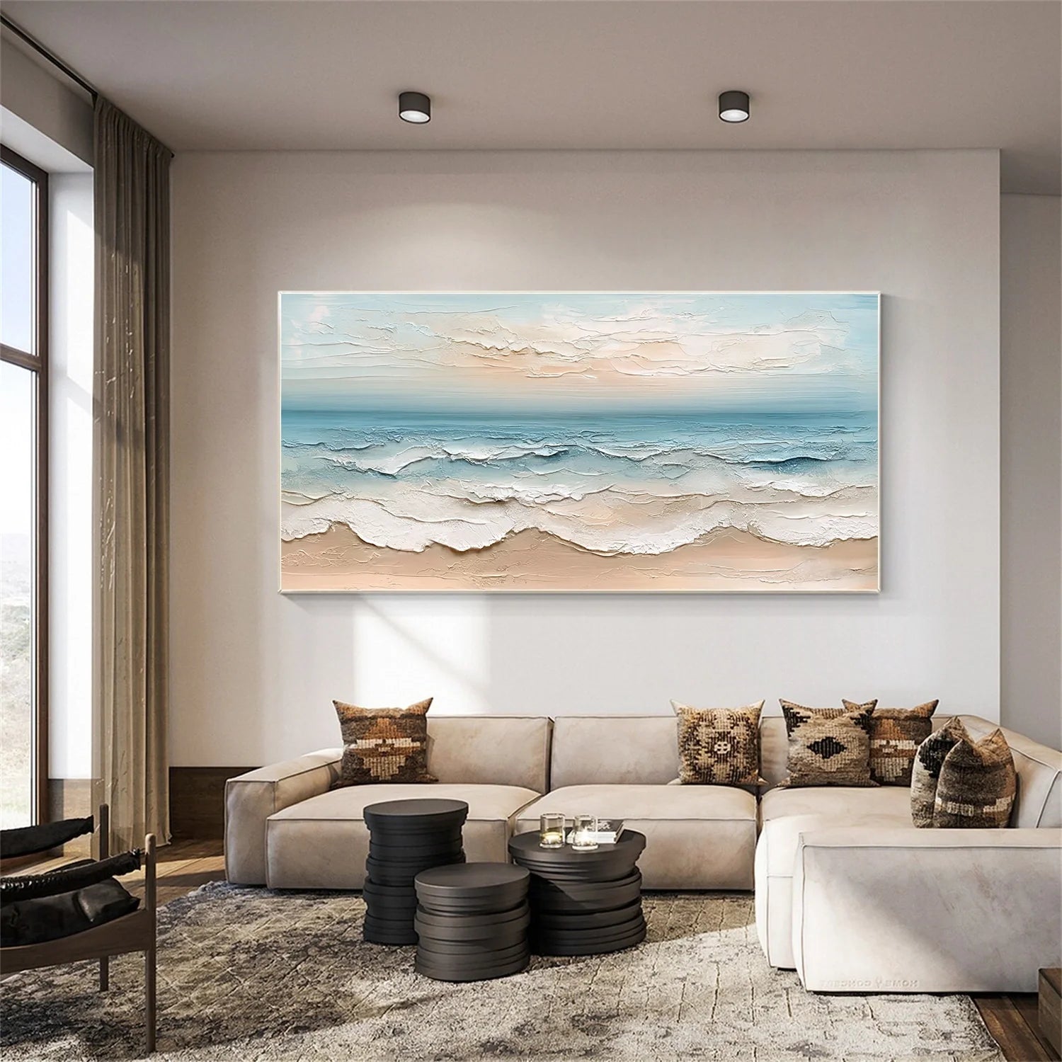 Sea & Sky Abstract Textured Wall Art #MS137
