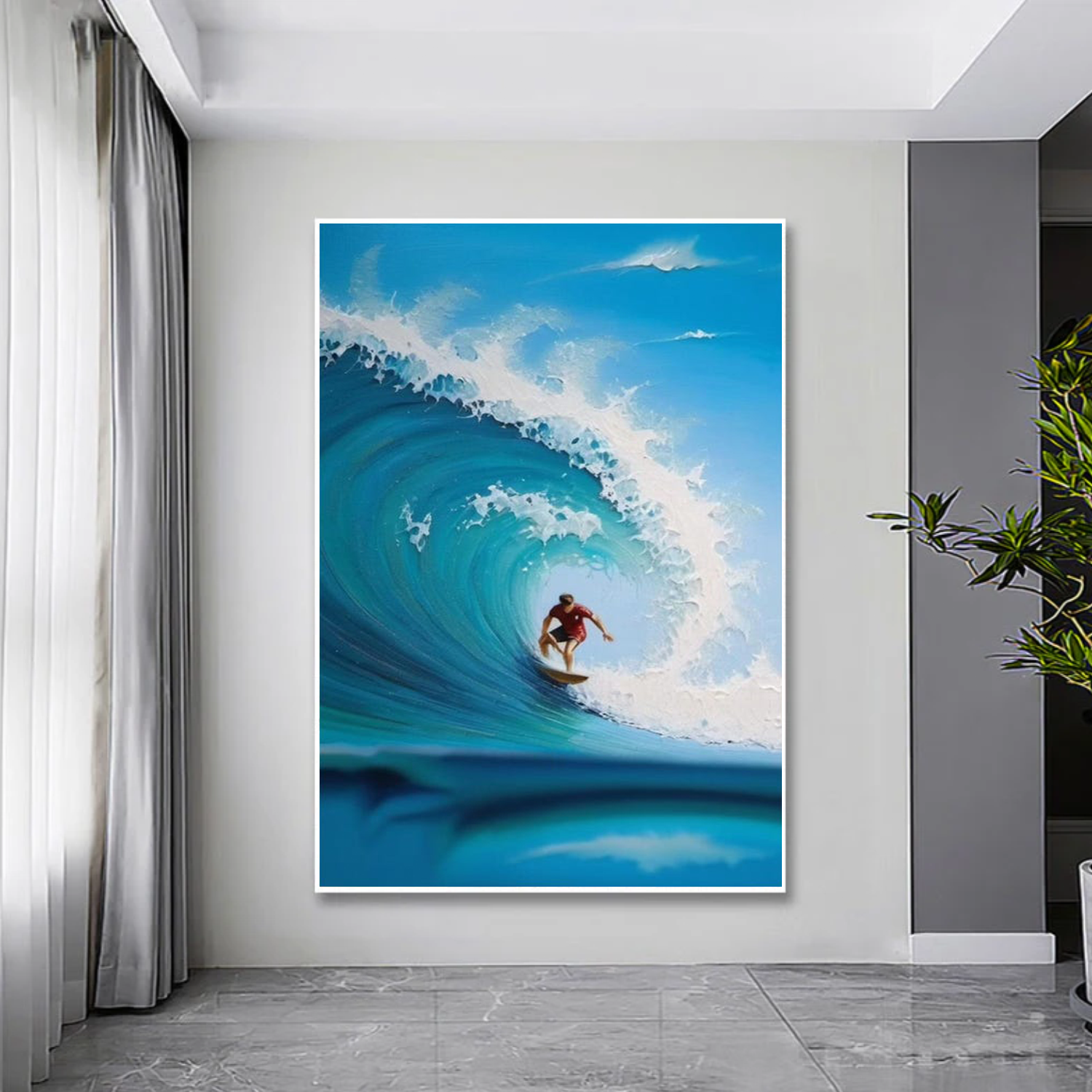 Surfing Sport Textured Wall Art #SA090