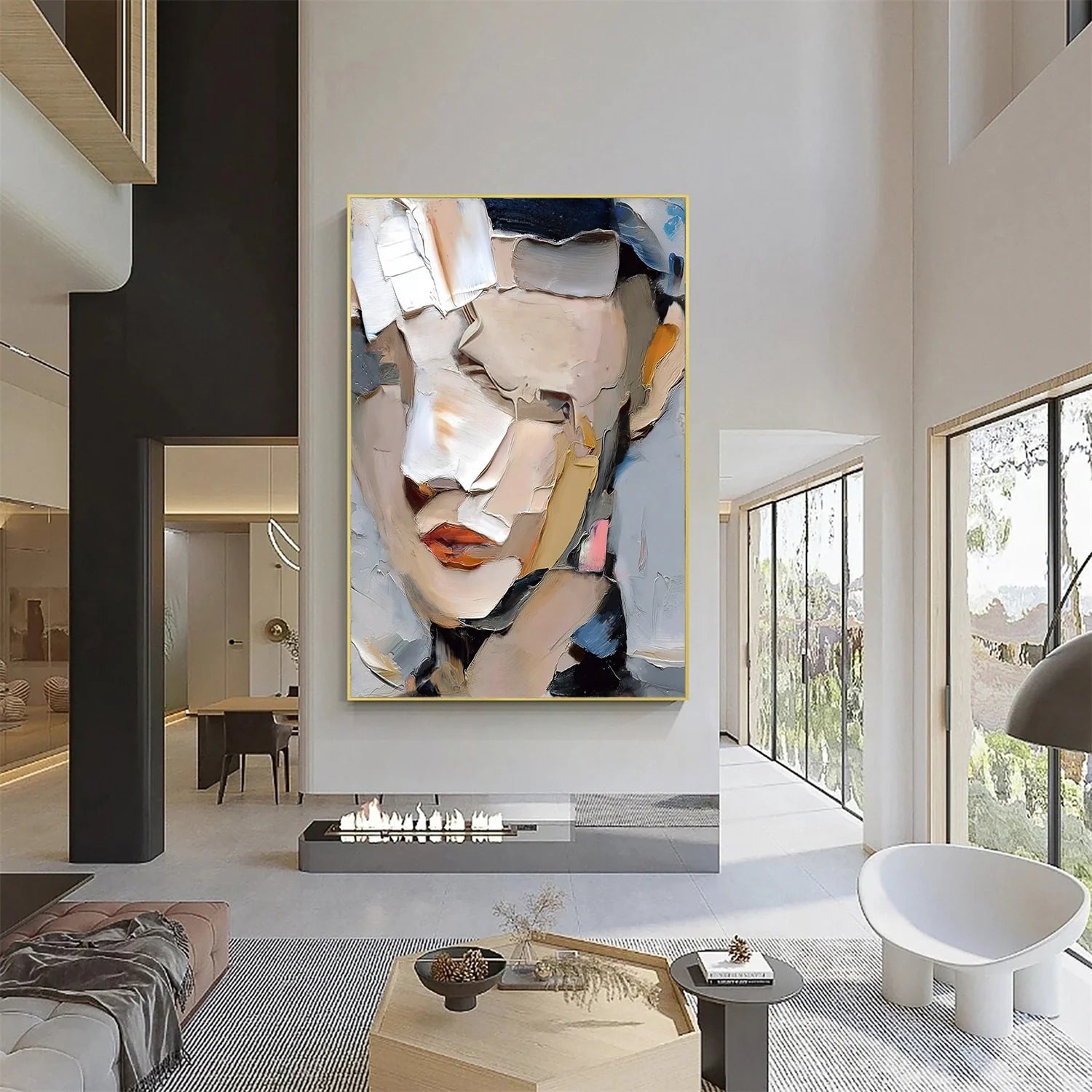 Abstract Portrait Textured Wall Art #AP121