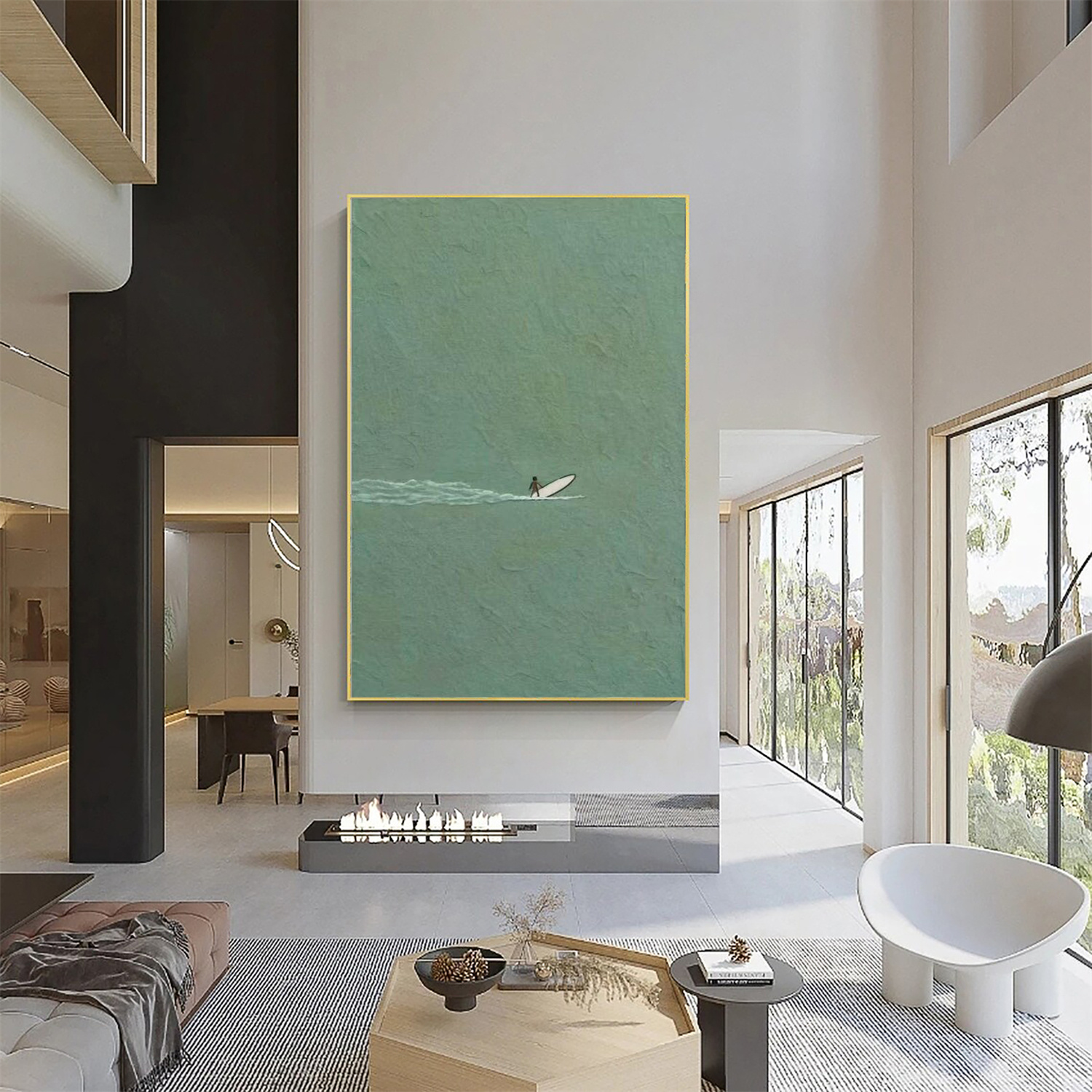 Surfing Sport Textured Wall Art #SA093